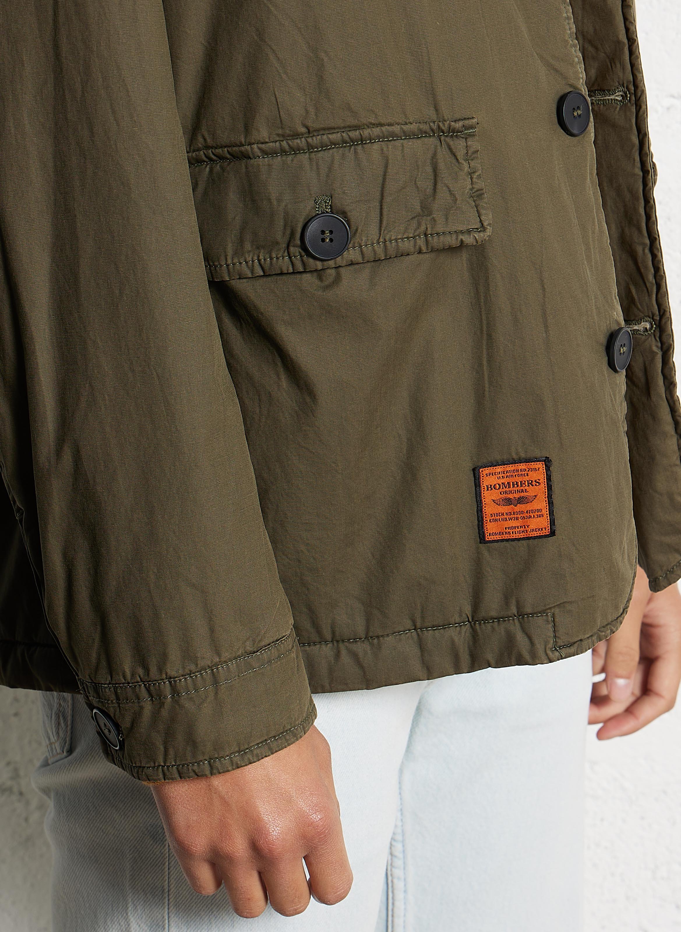 Veste boutonnée à col revers velours côtelé BOMBERS ORIGINAL Kaki