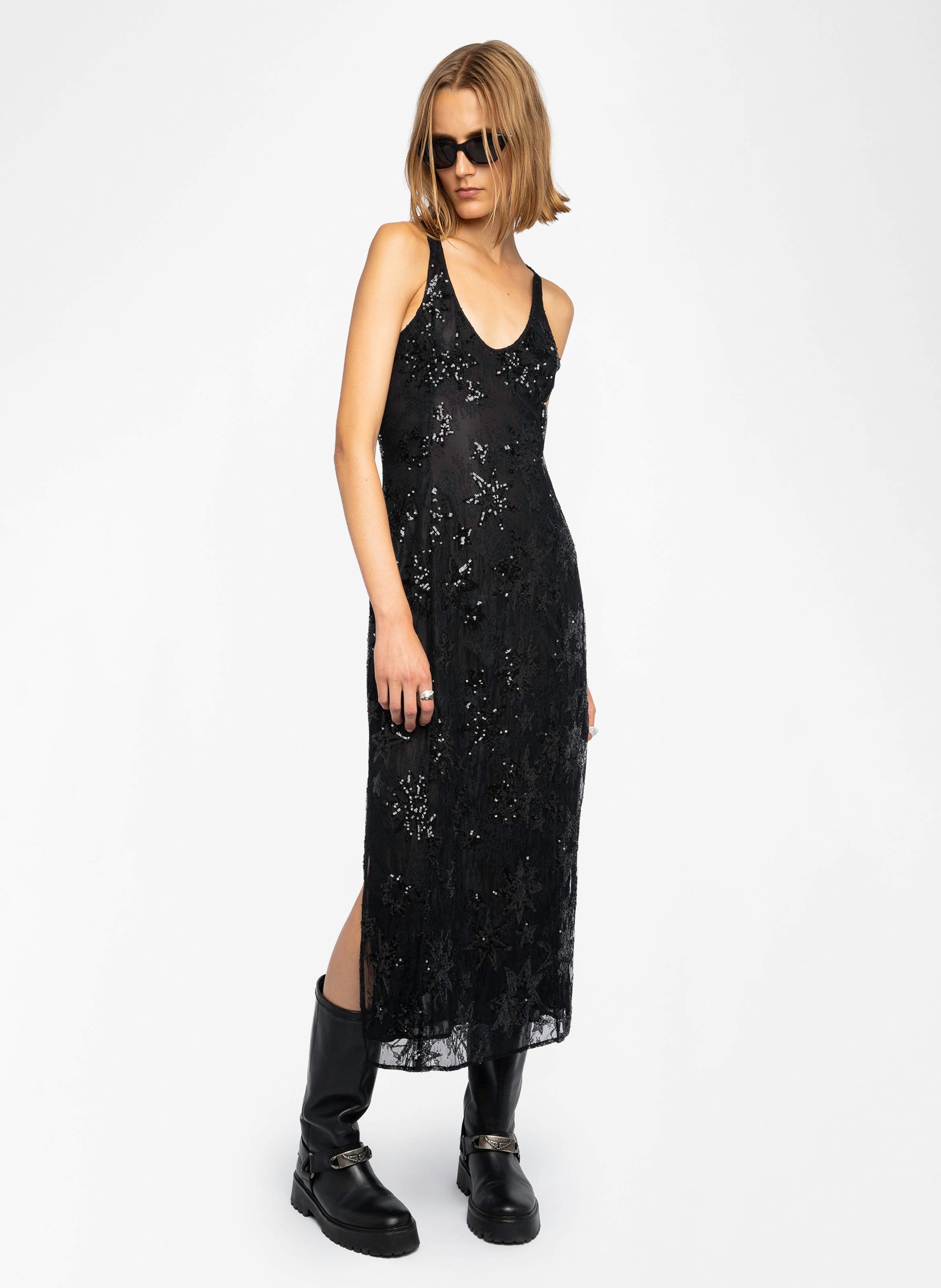 Robe longue évasée à sequins ZADIG&VOLTAIRE Noir