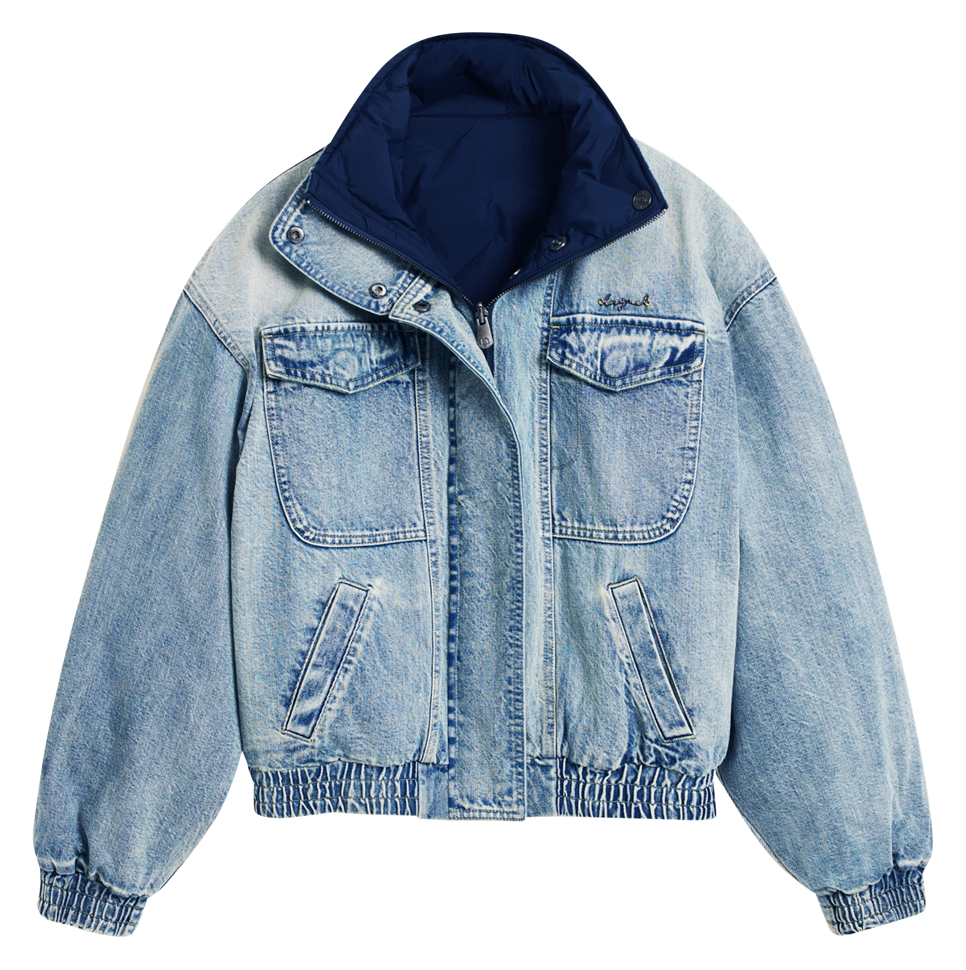 Giacca oversize con collo alto in cotone DESIGUAL Blu