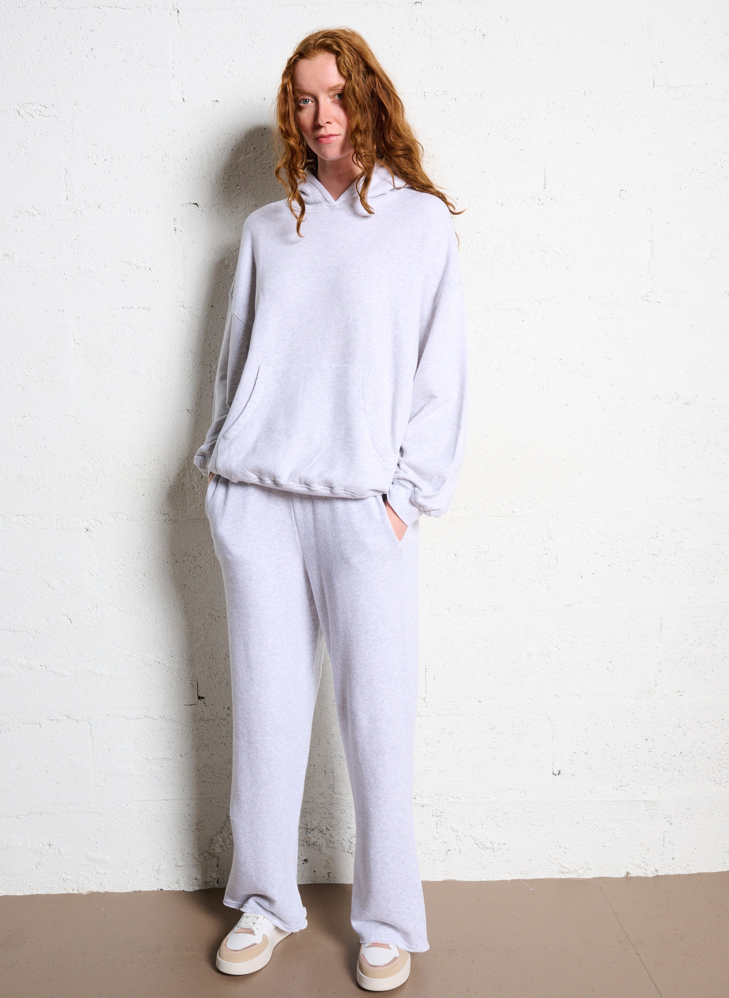 Oversized heathered hoodie AMERICAN VINTAGE Grey