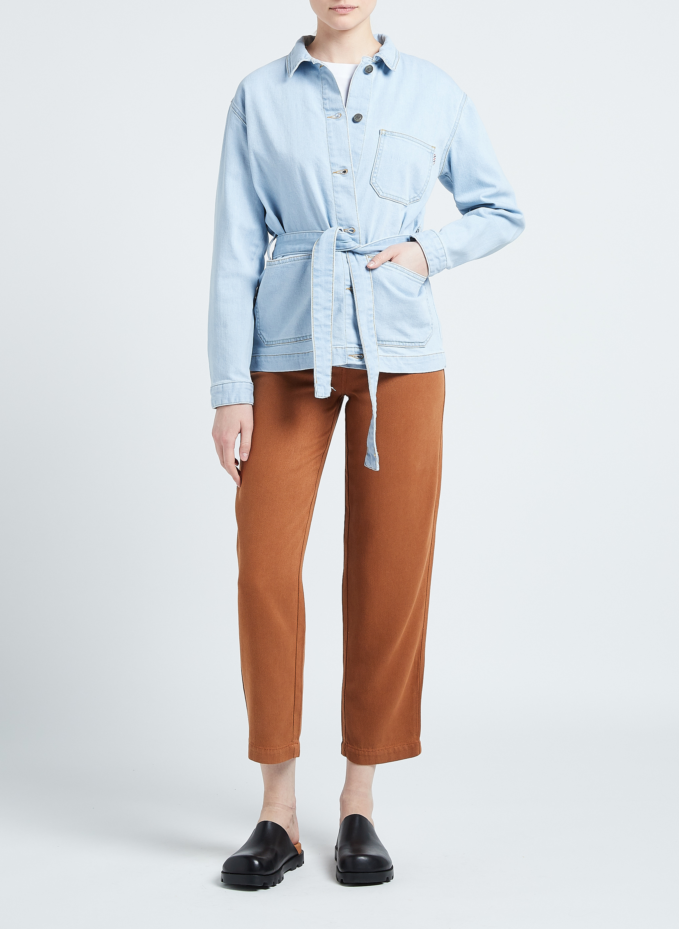 Jeansjacke aus Baumwoll-Mix mit klassischem Kragen LA PETITE FRANCAISE Bleached Jeans