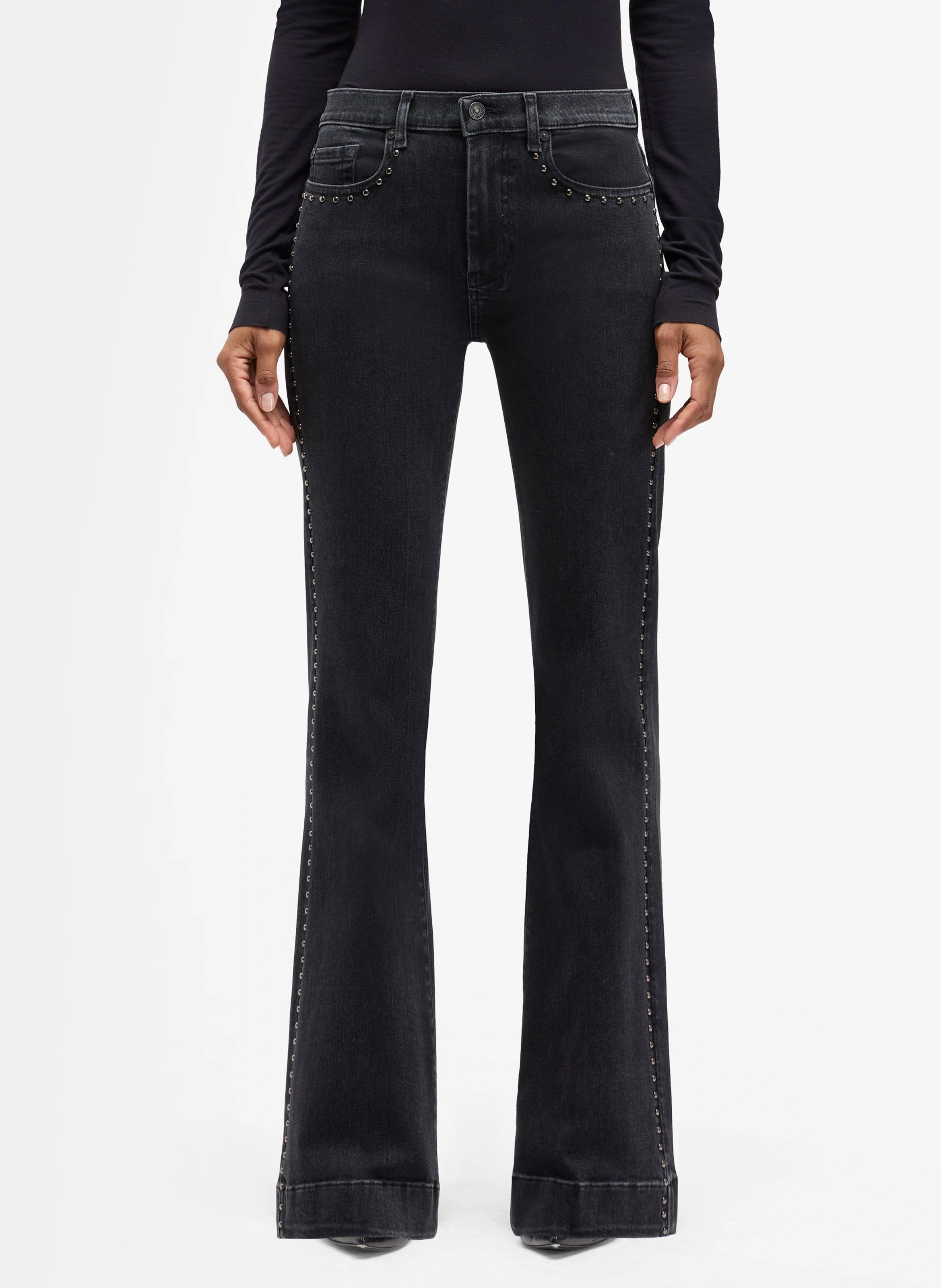 Flared Jeans aus Baumwoll-Mix 7 FOR ALL MANKIND Schwarz