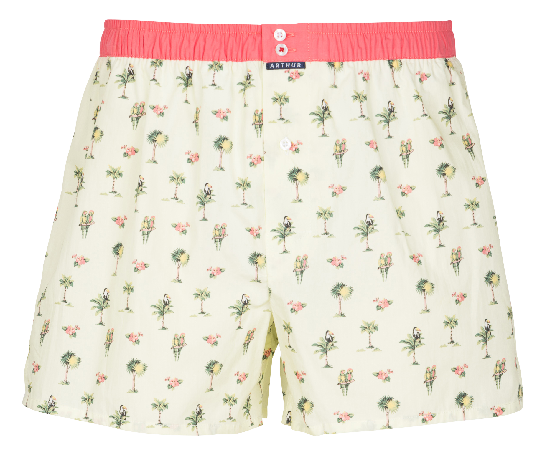 Caleçon droit en coton imprimé ARTHUR Jaune