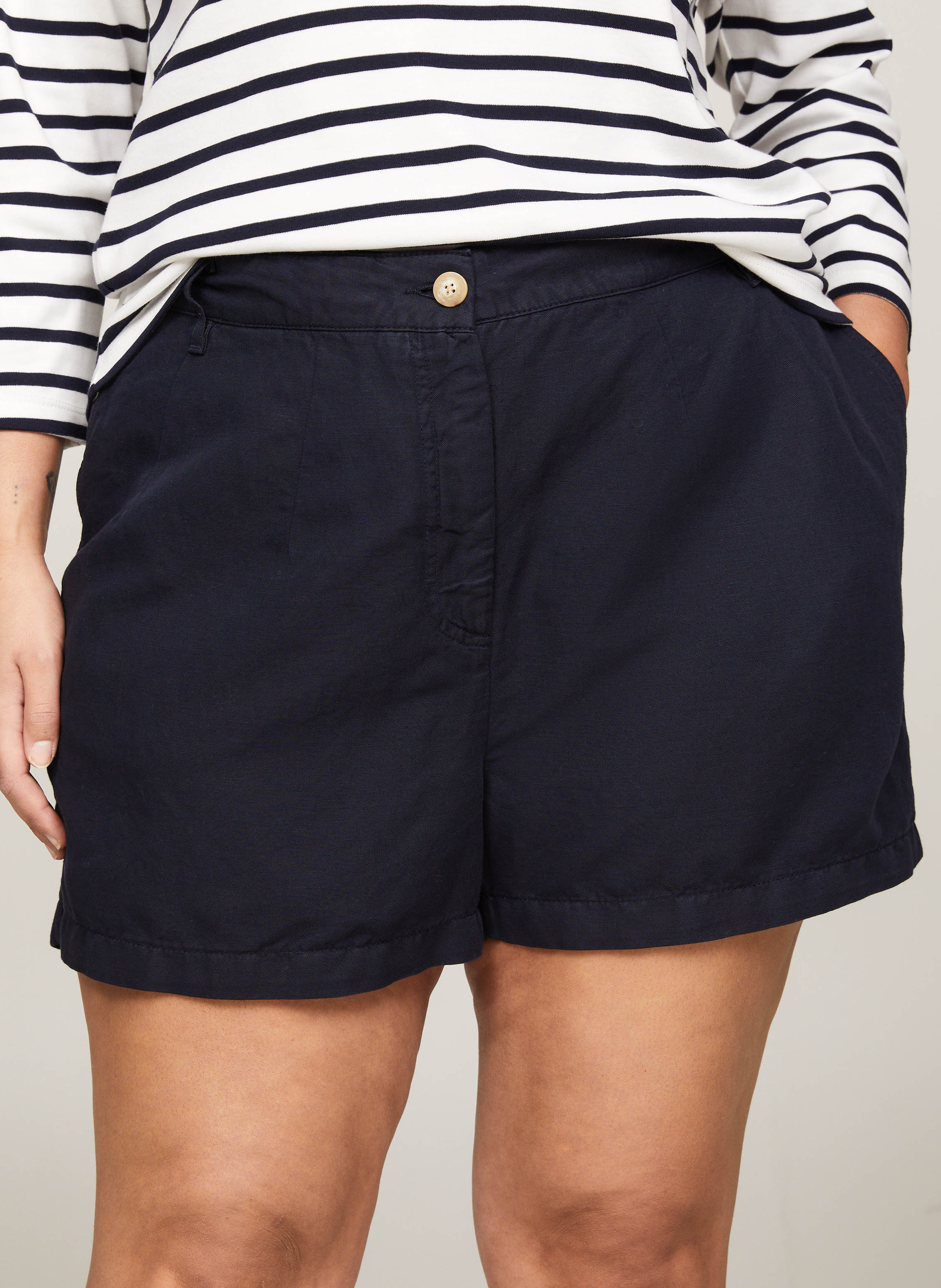 Short droit en coton organique mélangé TOMMY HILFIGER Bleu