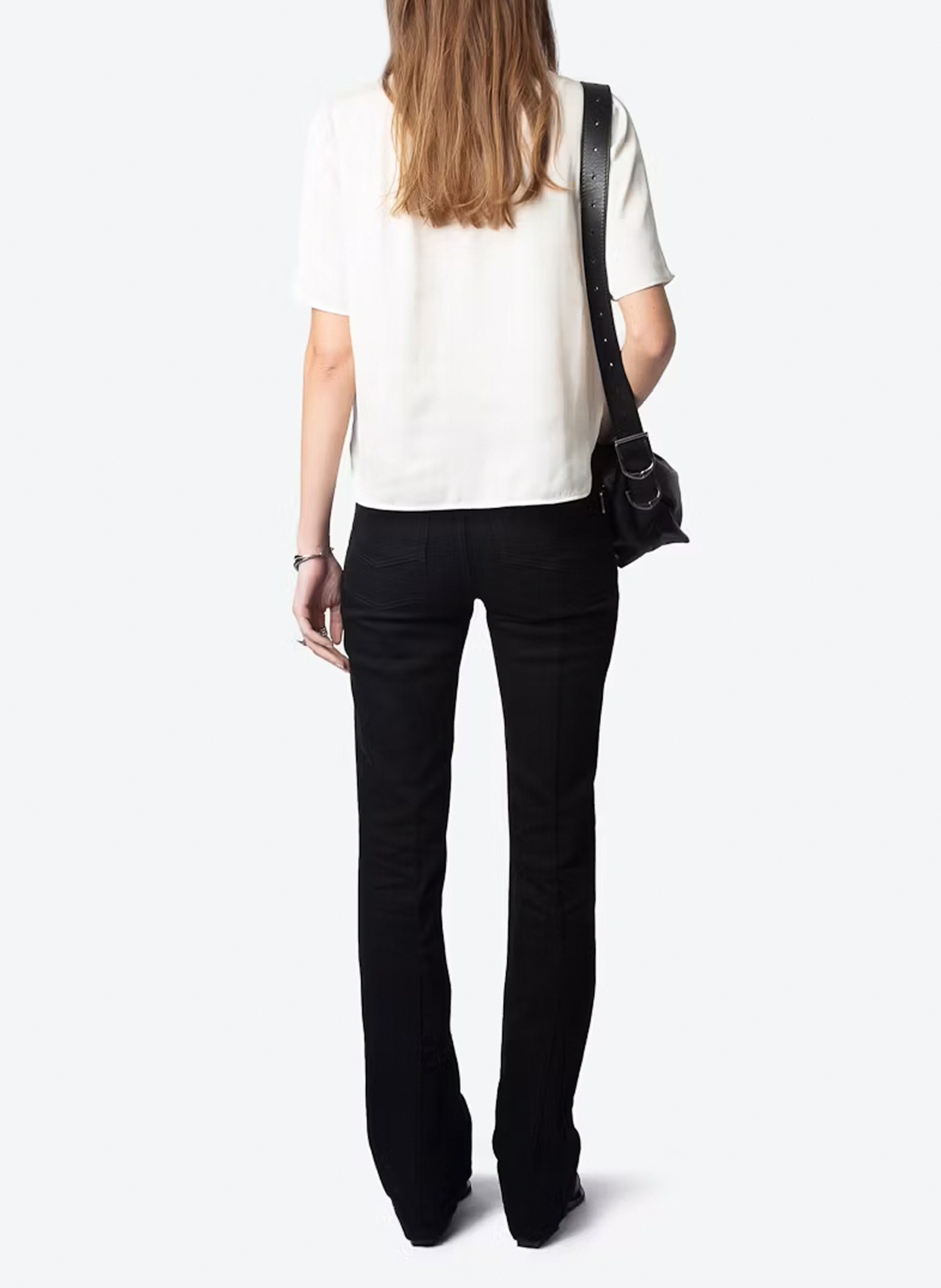 Bluse mit Rundhalsausschnitt und Falten ZADIG&VOLTAIRE Weiss
