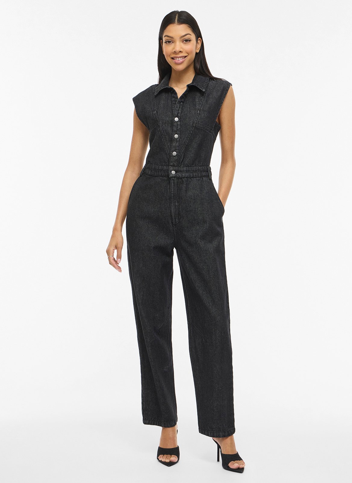 Combinaison droite en coton VILA Zwart