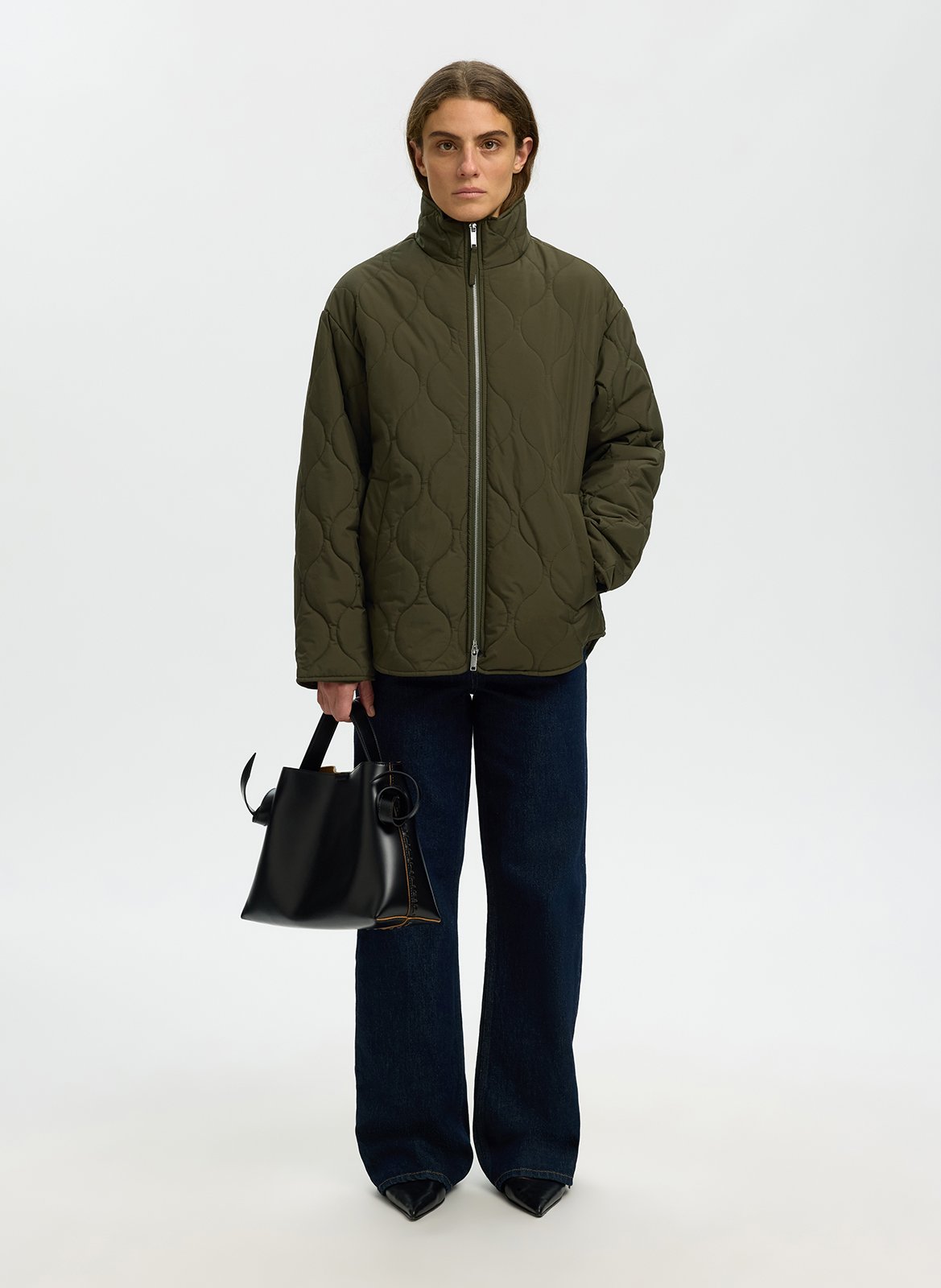 Jasje met opstaande kraag SELECTED Groen