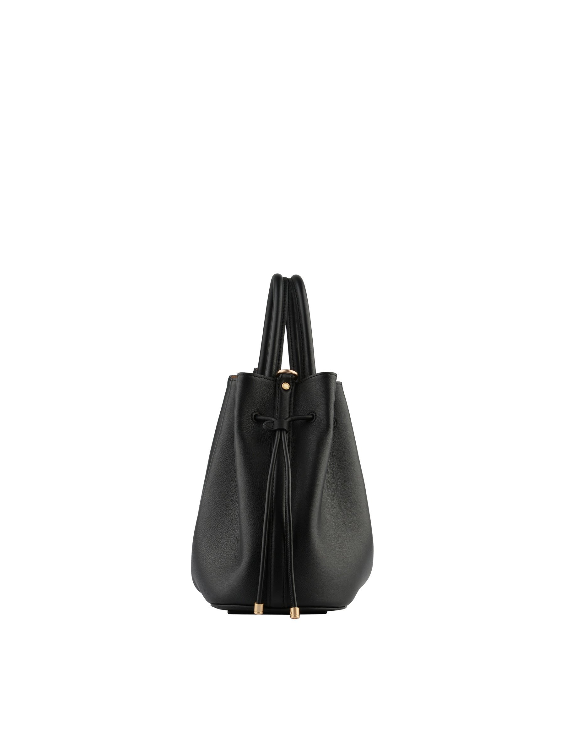 Calfskin leather handbag POURCHET Black