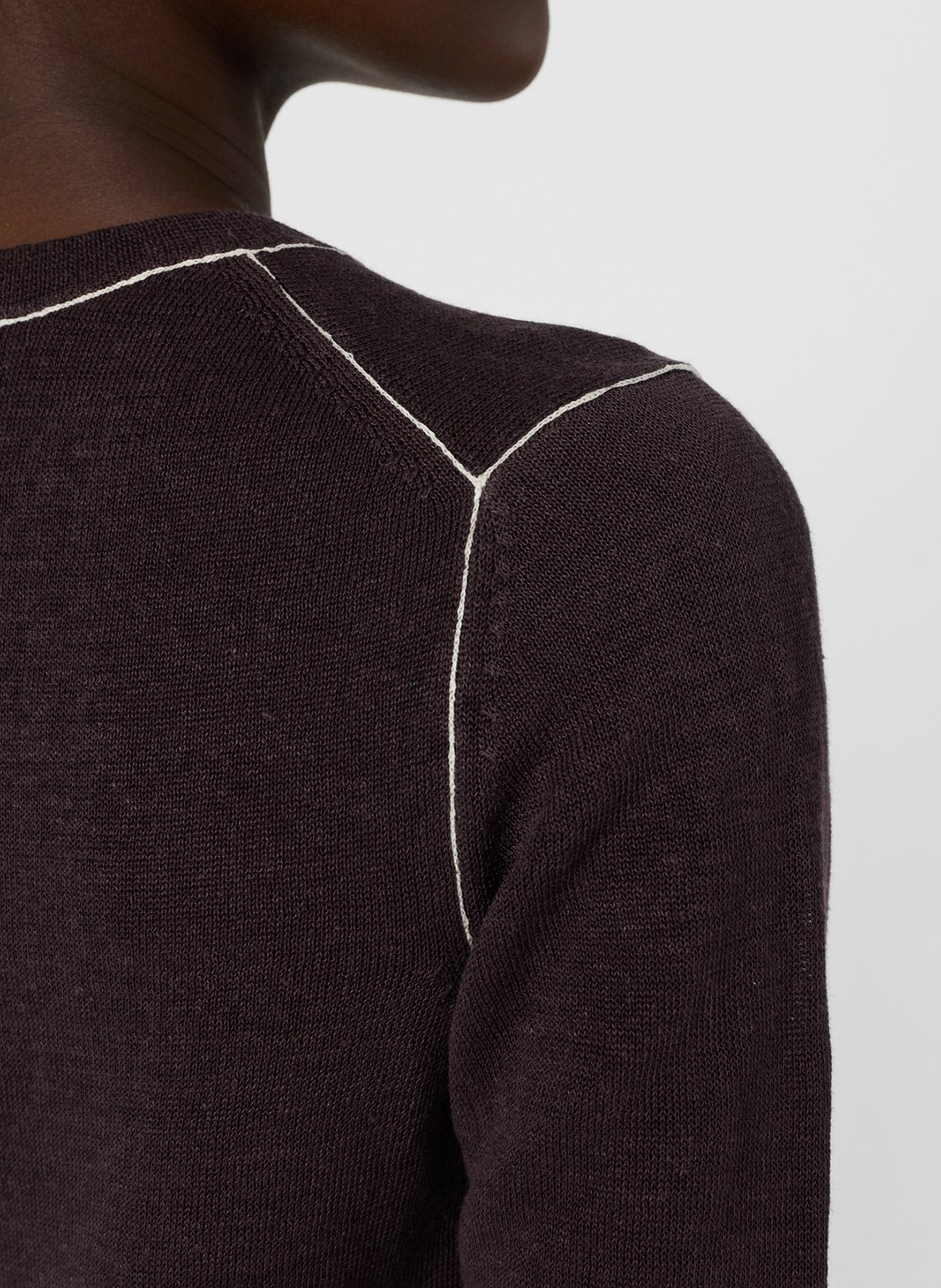 Pull col rond en lin mélangé GERARD DAREL Marron