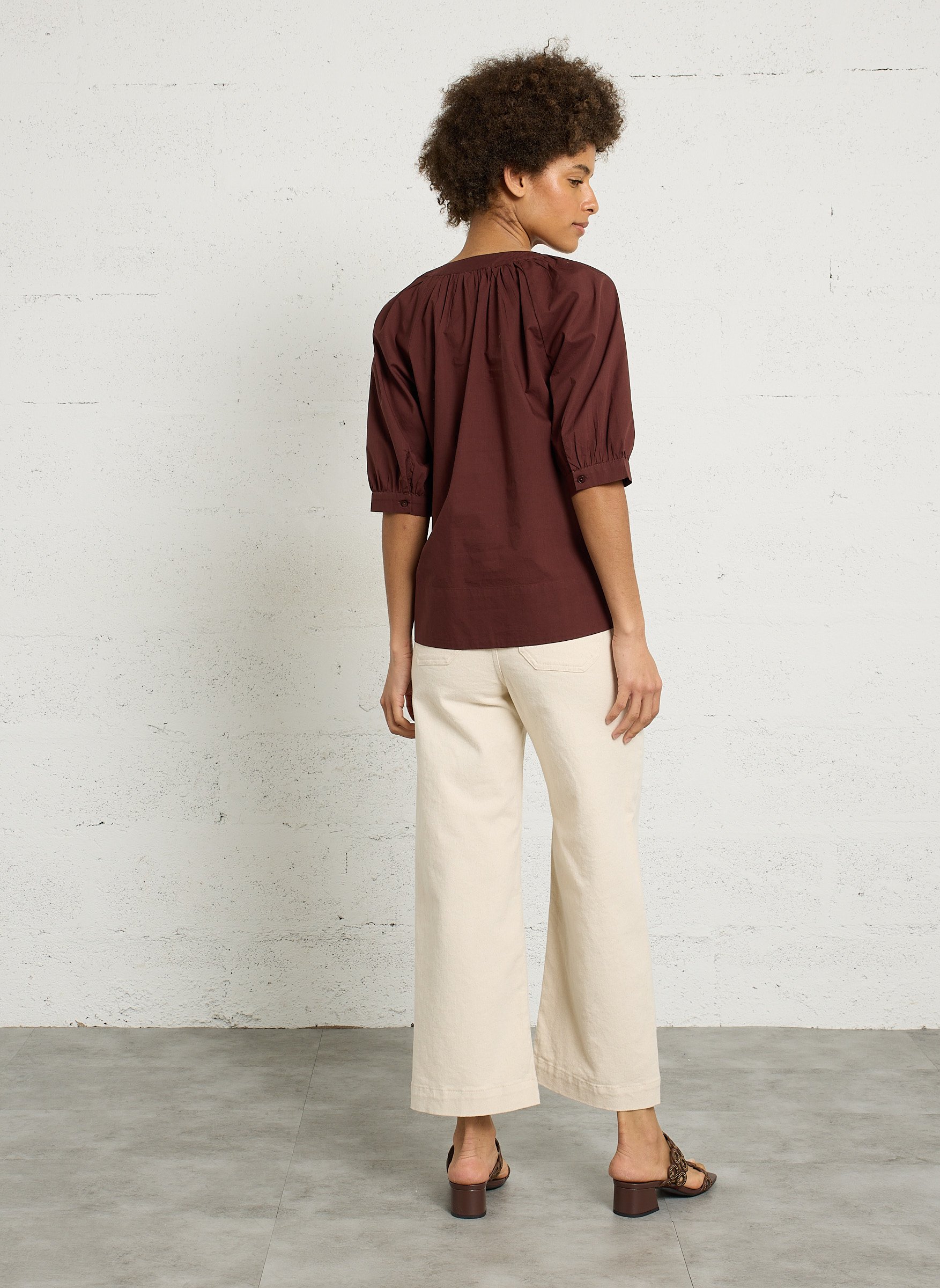 Katoenen blouse met tuniekhals MAISON 123 Rood