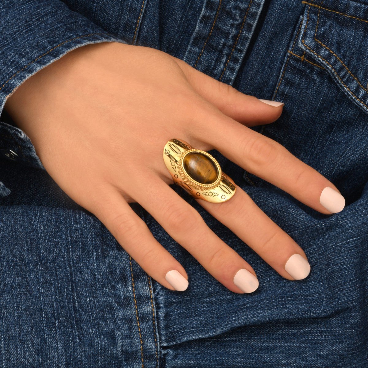 Bague large ajustable   ajustable doré à l'or fin SATELLITE PARIS Doré