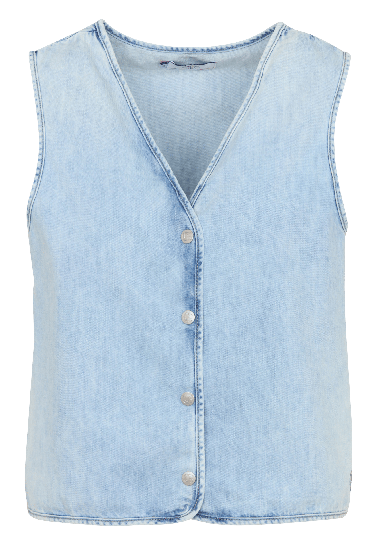 Gilet col V en coton LE TEMPS DES CERISES Bleu