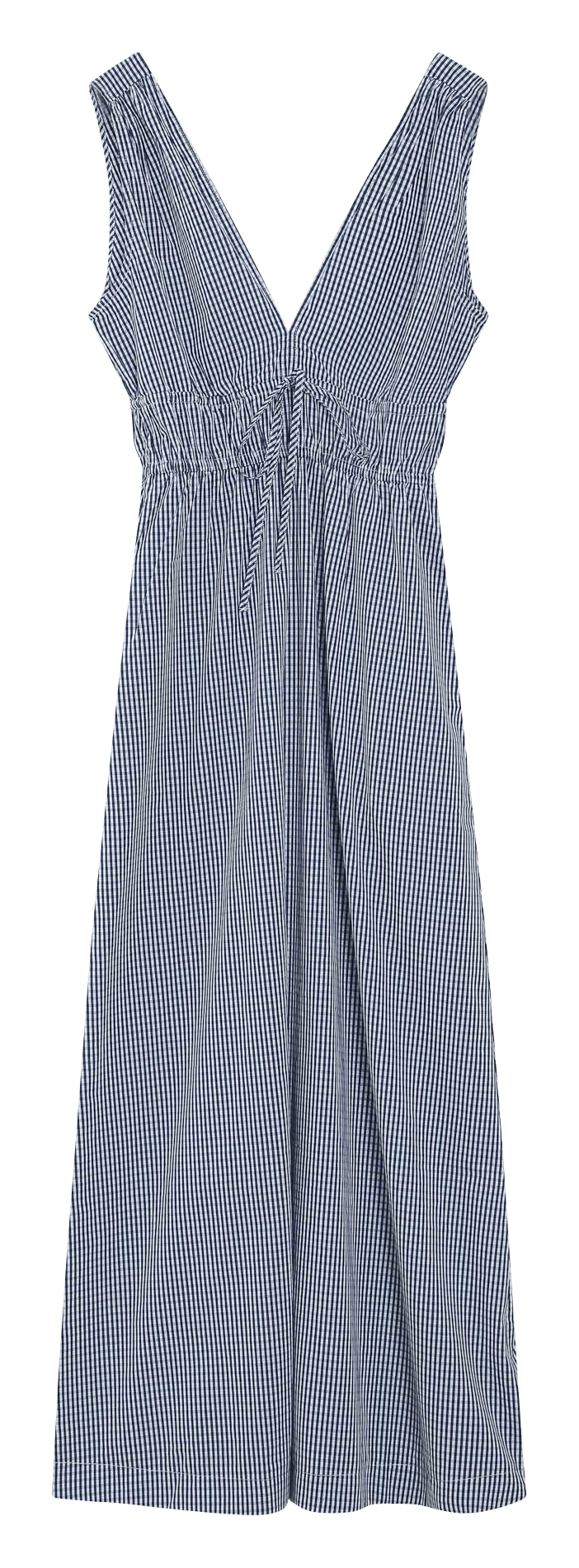 Robe longue col V à carreaux GRACE ET MILA Bleu