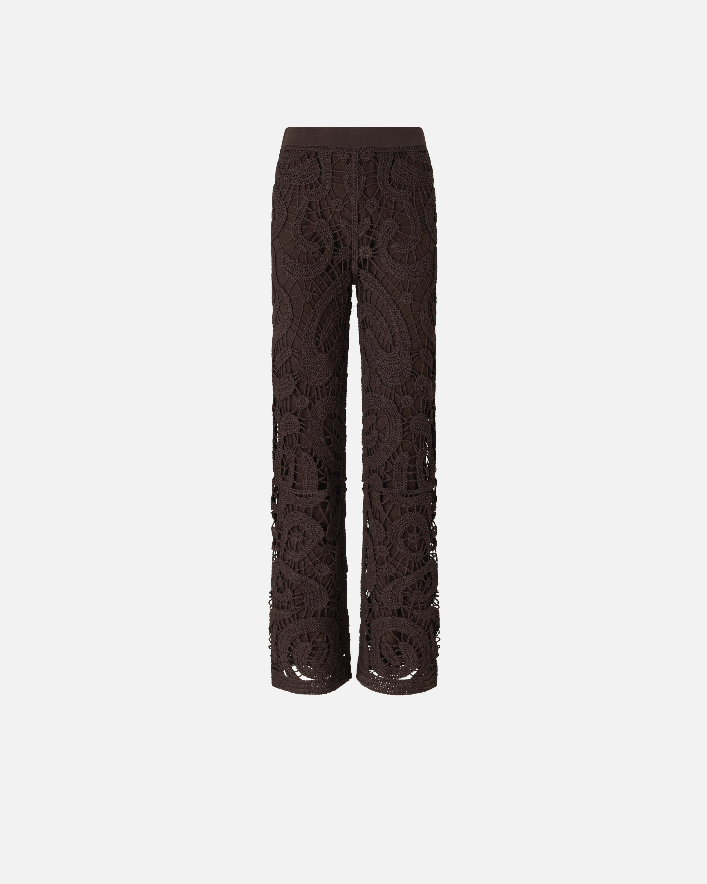 Pantalon en crochet à motif géométrique PINKO Marron