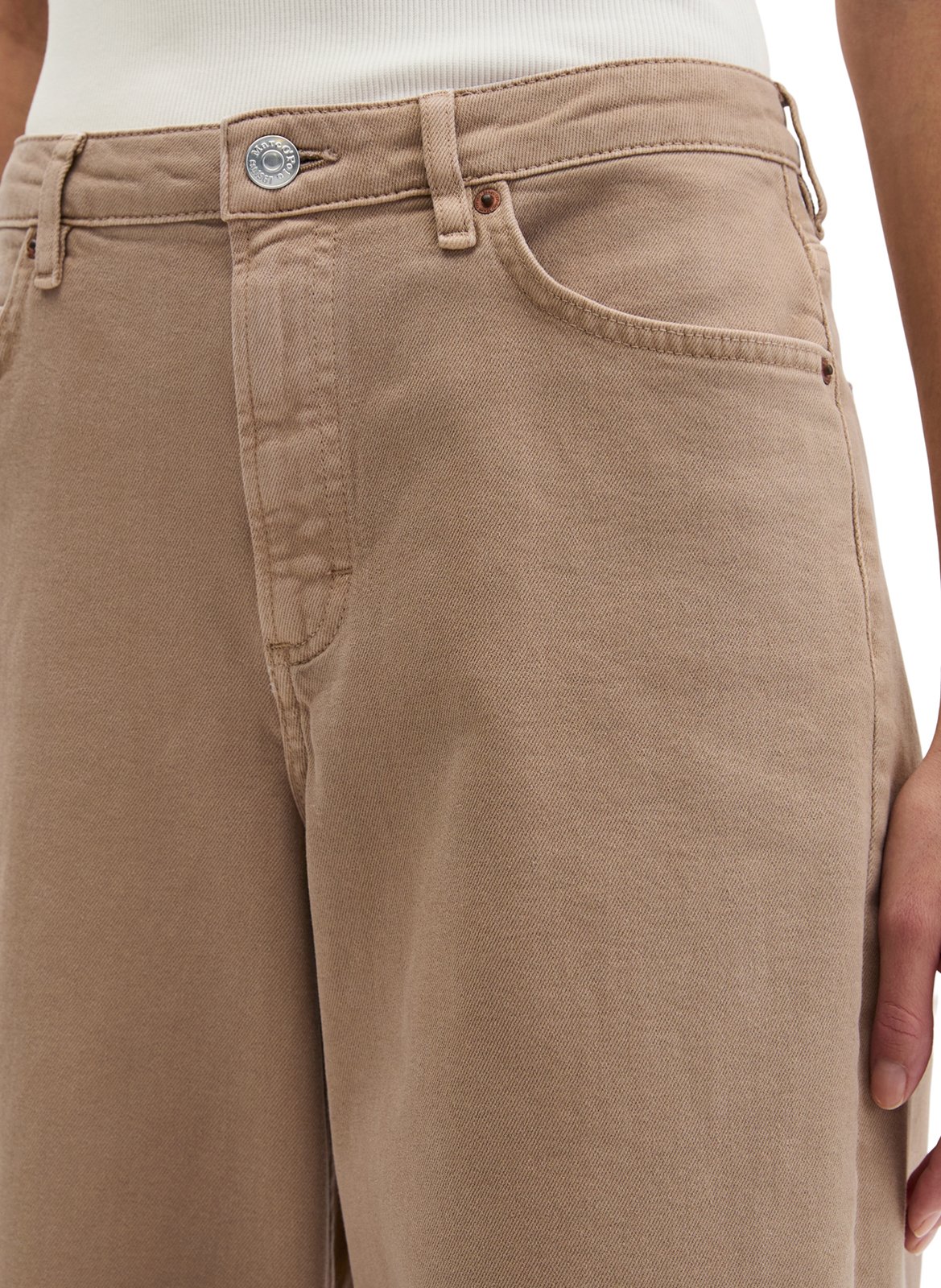 Hoge taille recht model jeans uni MARC O'POLO Bruin