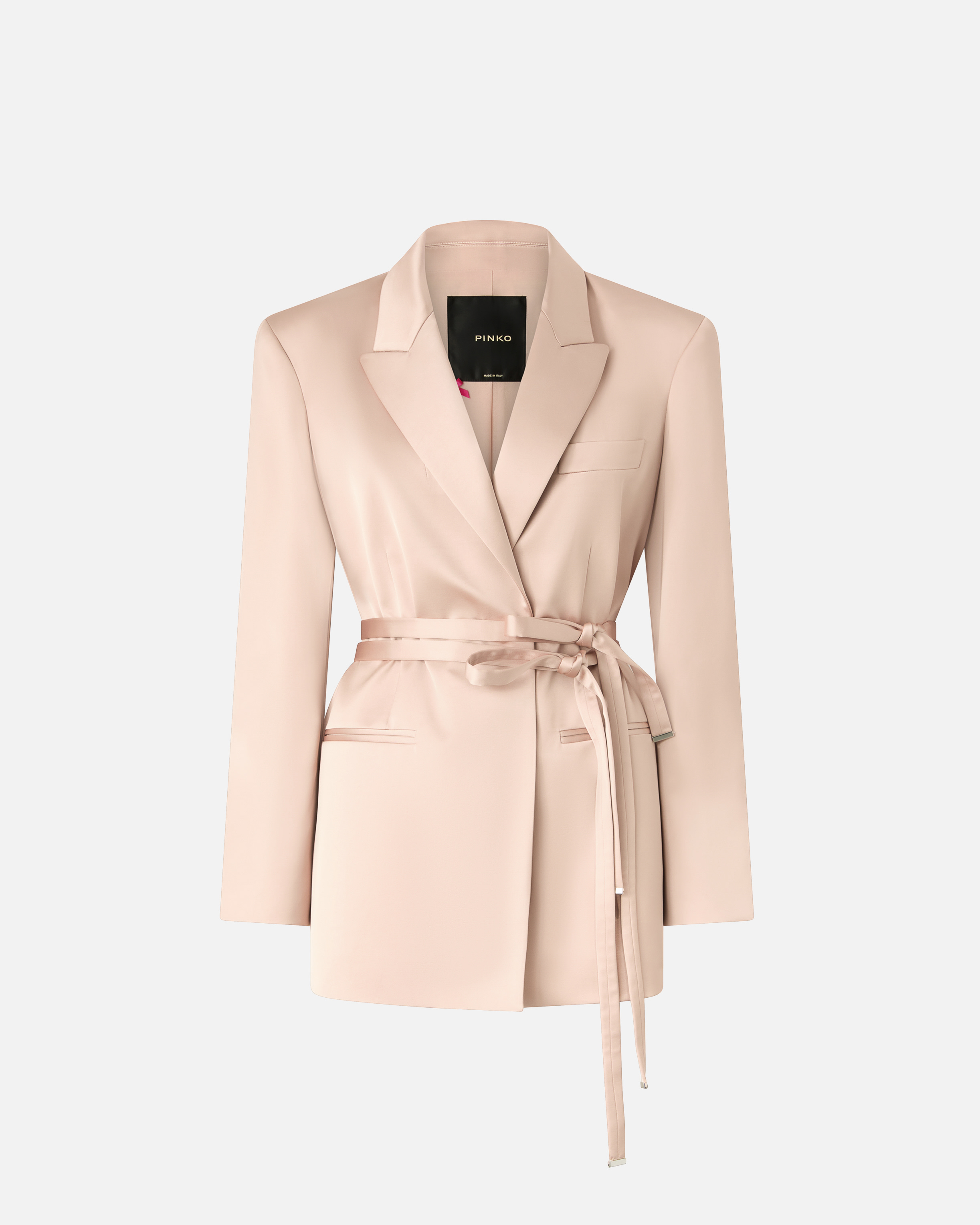 Veste ceinturée en satin PINKO Rose