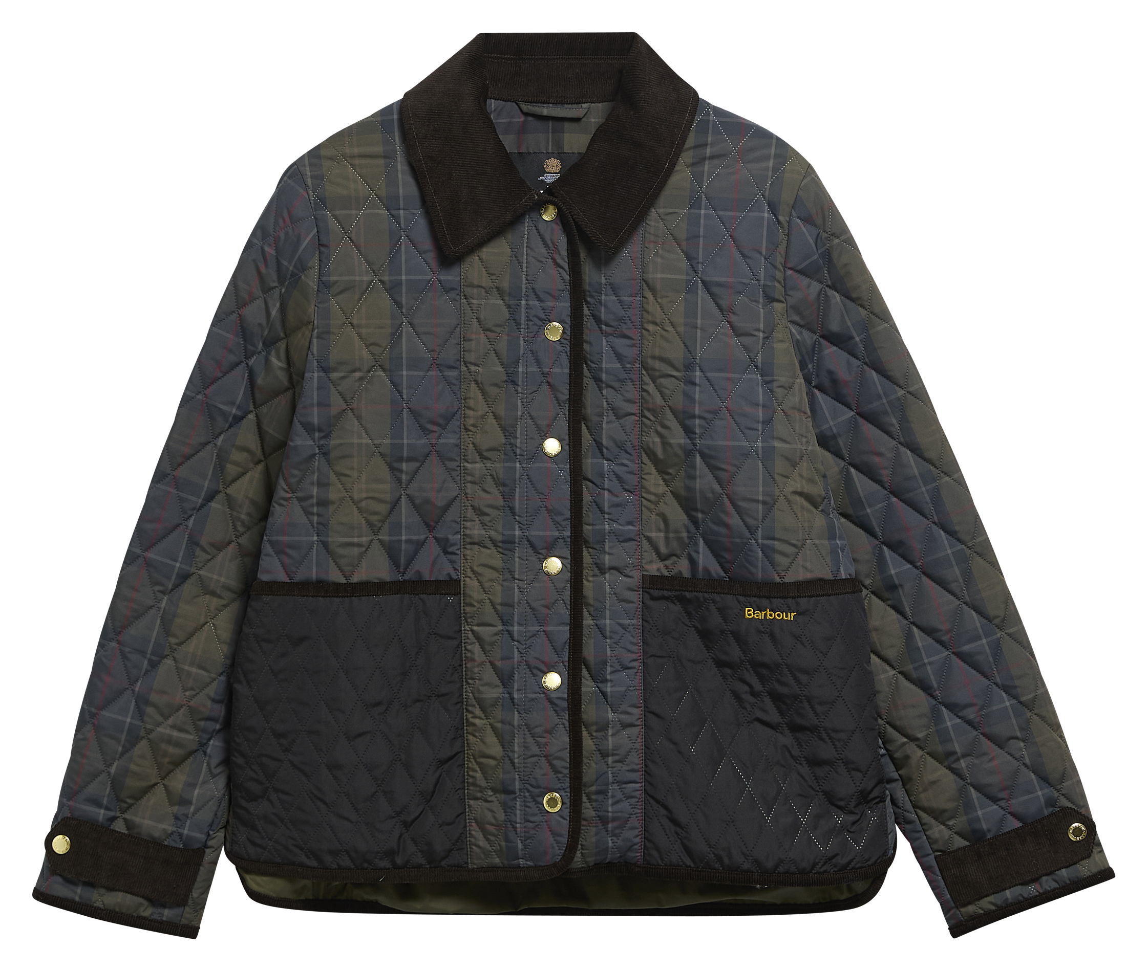 Veste ample col classique en velours  BARBOUR Vert
