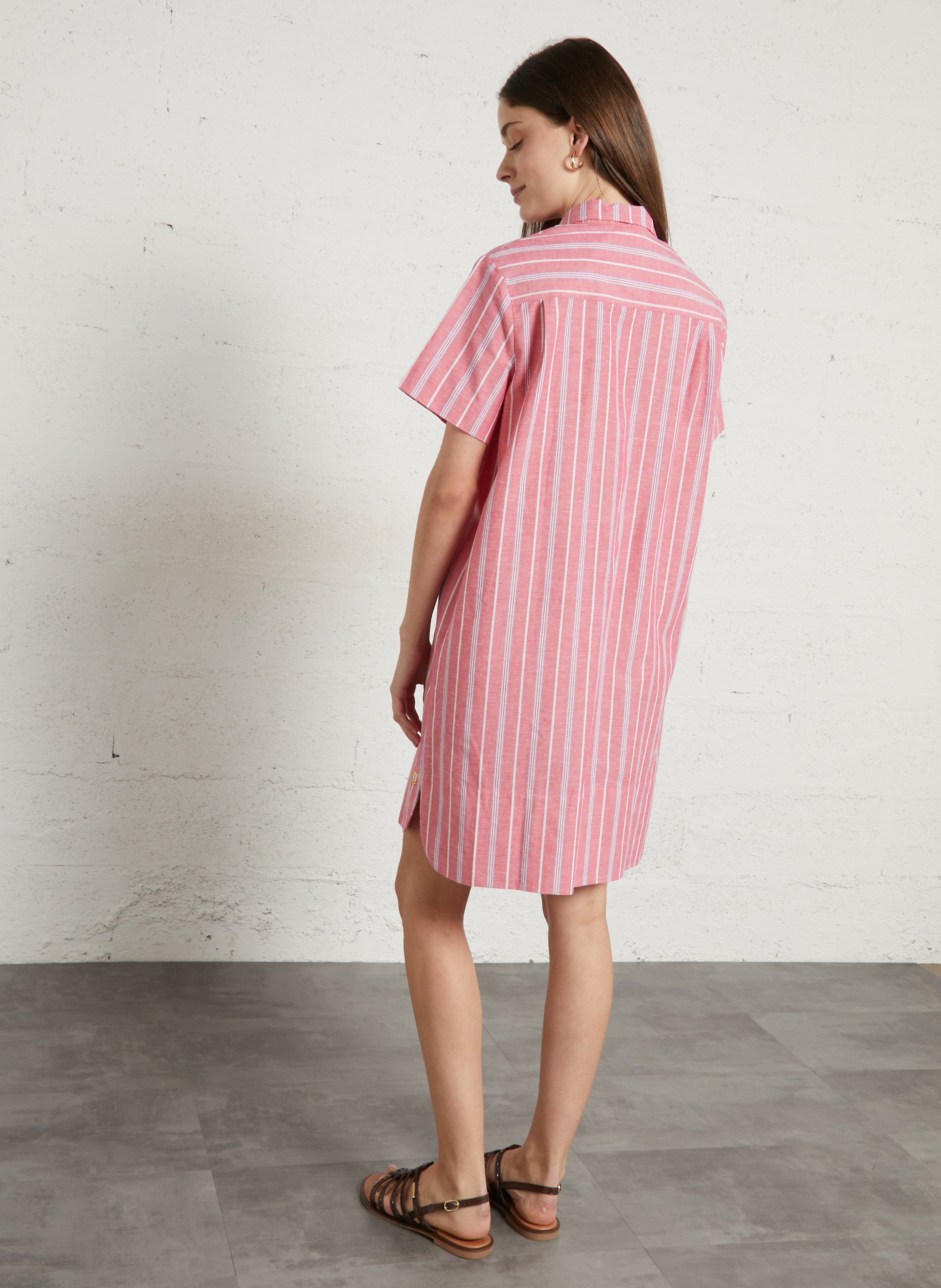 Robe courte à rayures  ARMOR LUX Rose