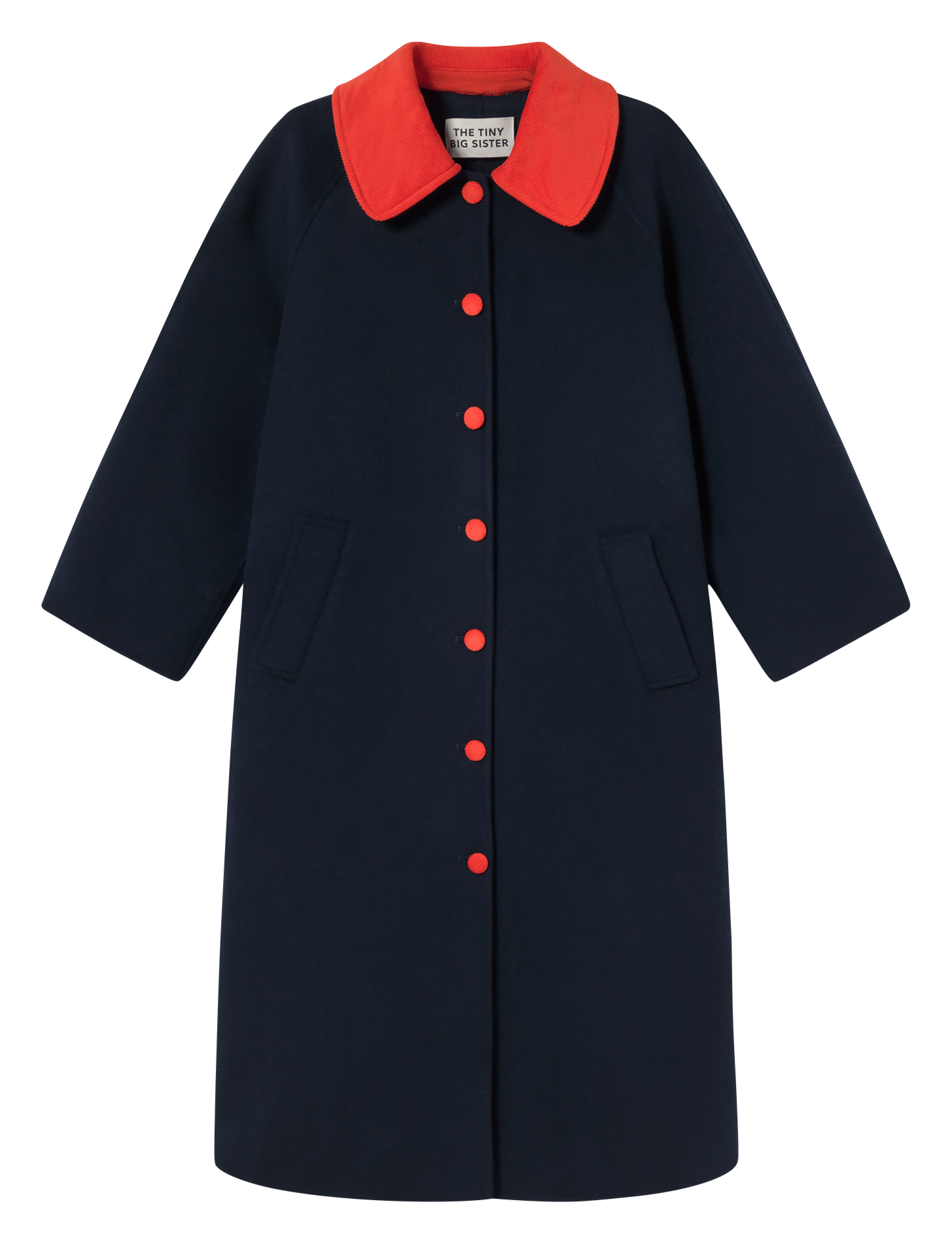 Straight wool coat with classic collar THE TINY BIG SISTER Blue
