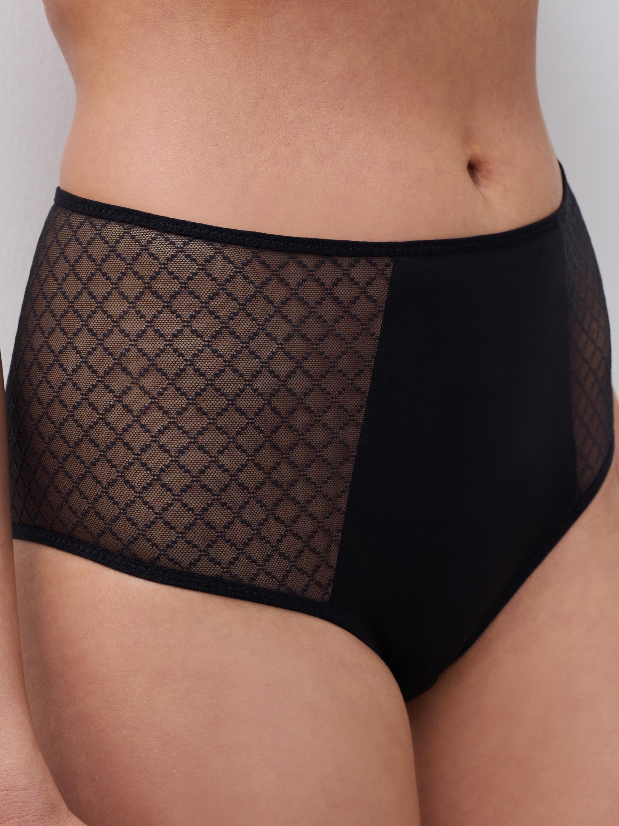 High-waisted lace panties | Black CHANTELLE Women