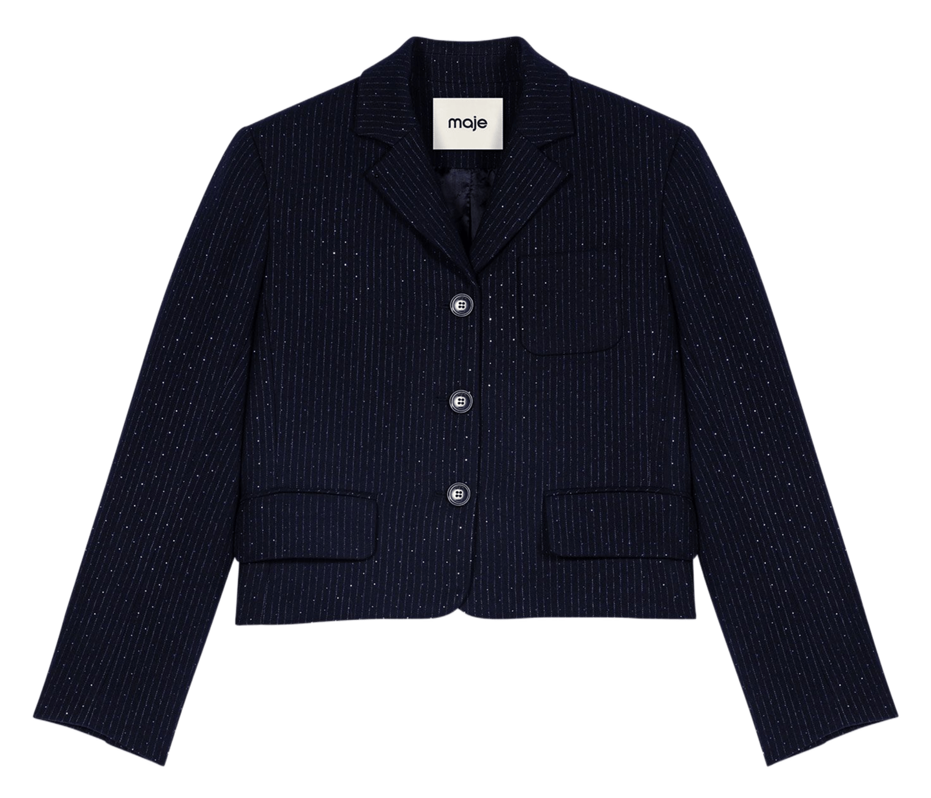 Getailleerde gestreepte jas MAJE Blauw