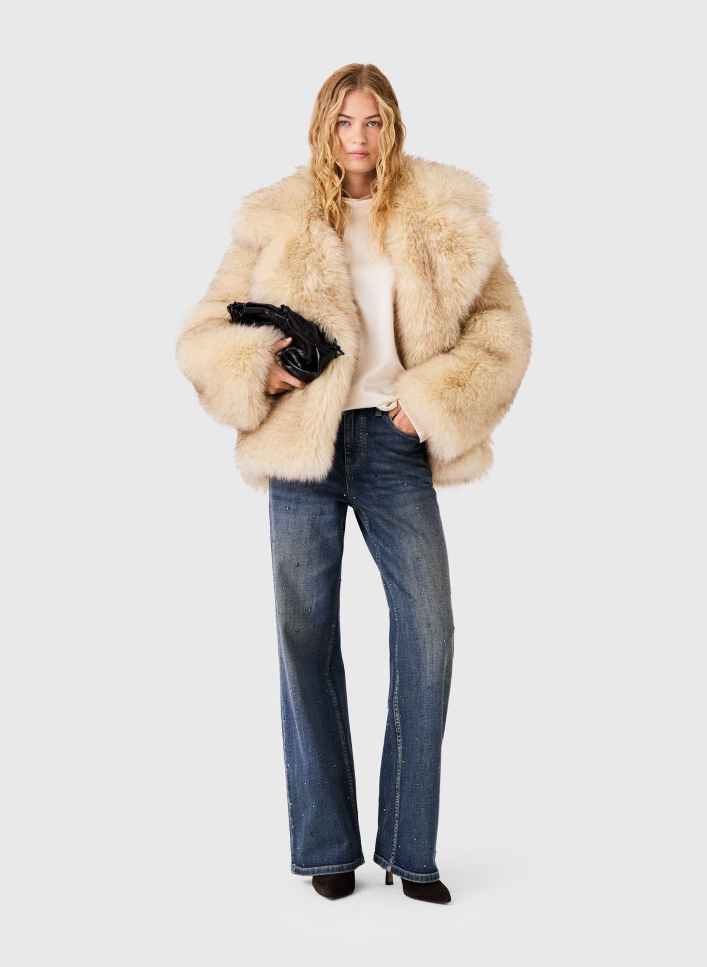 Oversized korte jas MAJE Beige