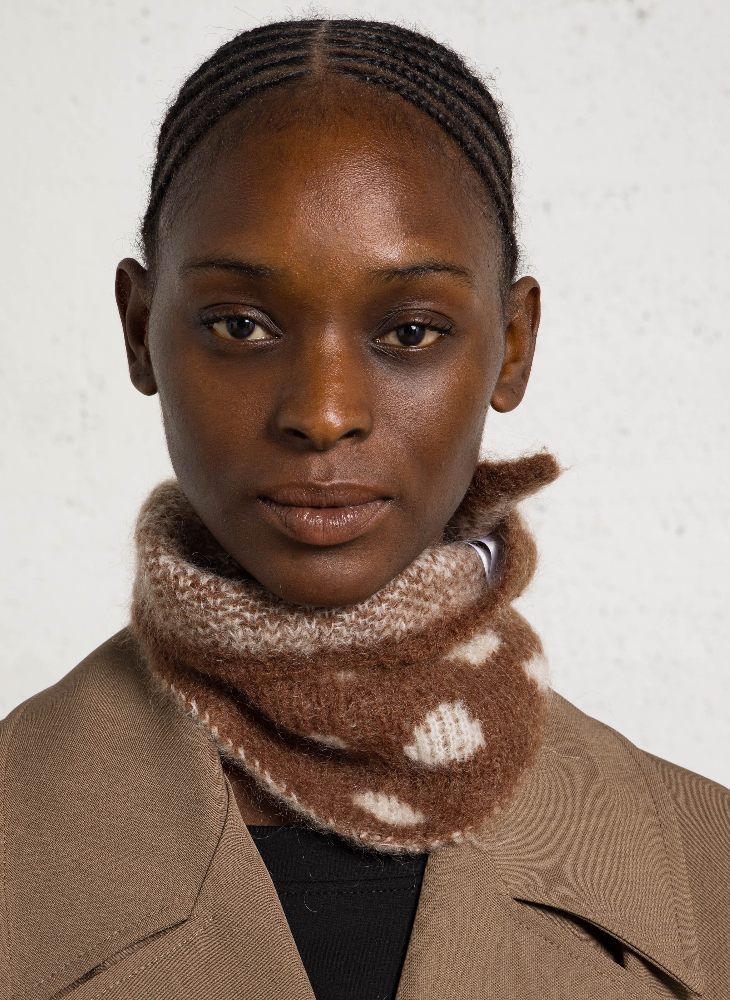 Animal print mohair blend scarf DES PETITS HAUTS Multicolored