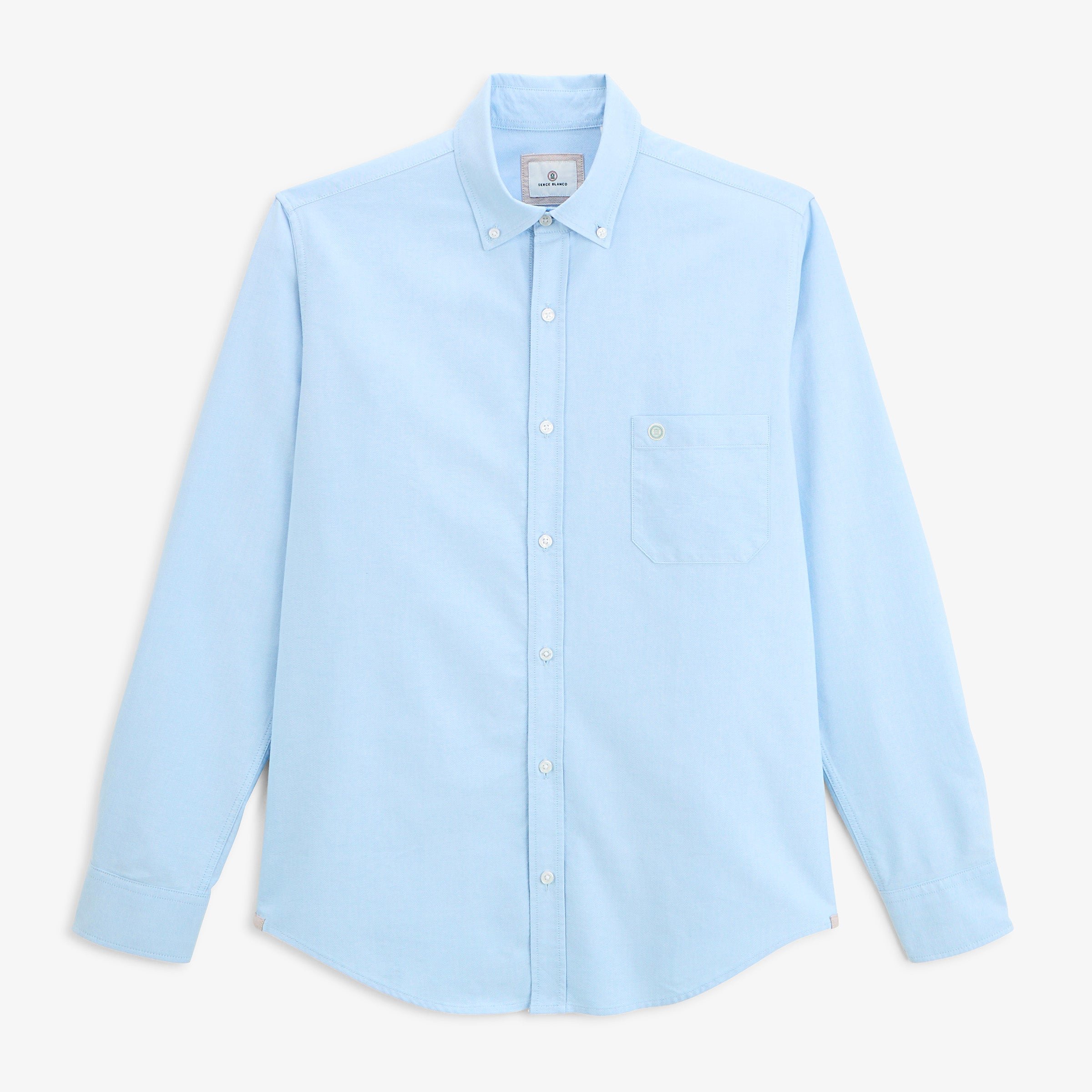 Long sleeve Oxford shirt with light blue strap SERGE BLANCO Blue
