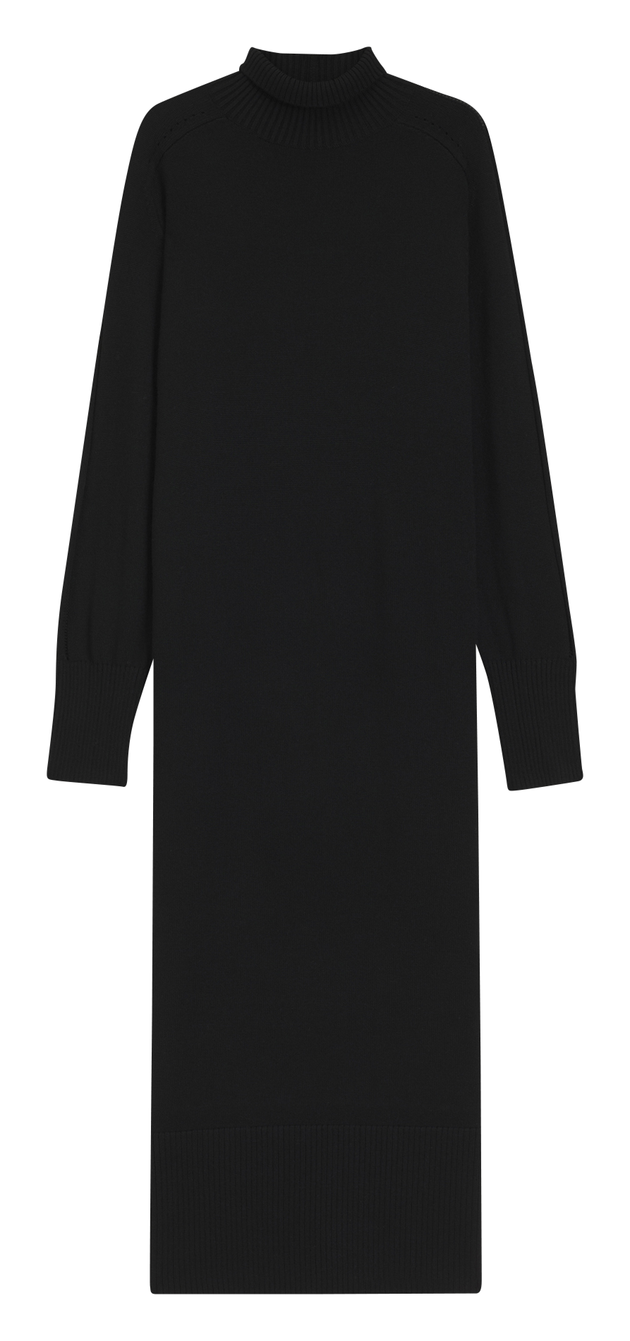 High-neck wool-blend long dress BOSS Black