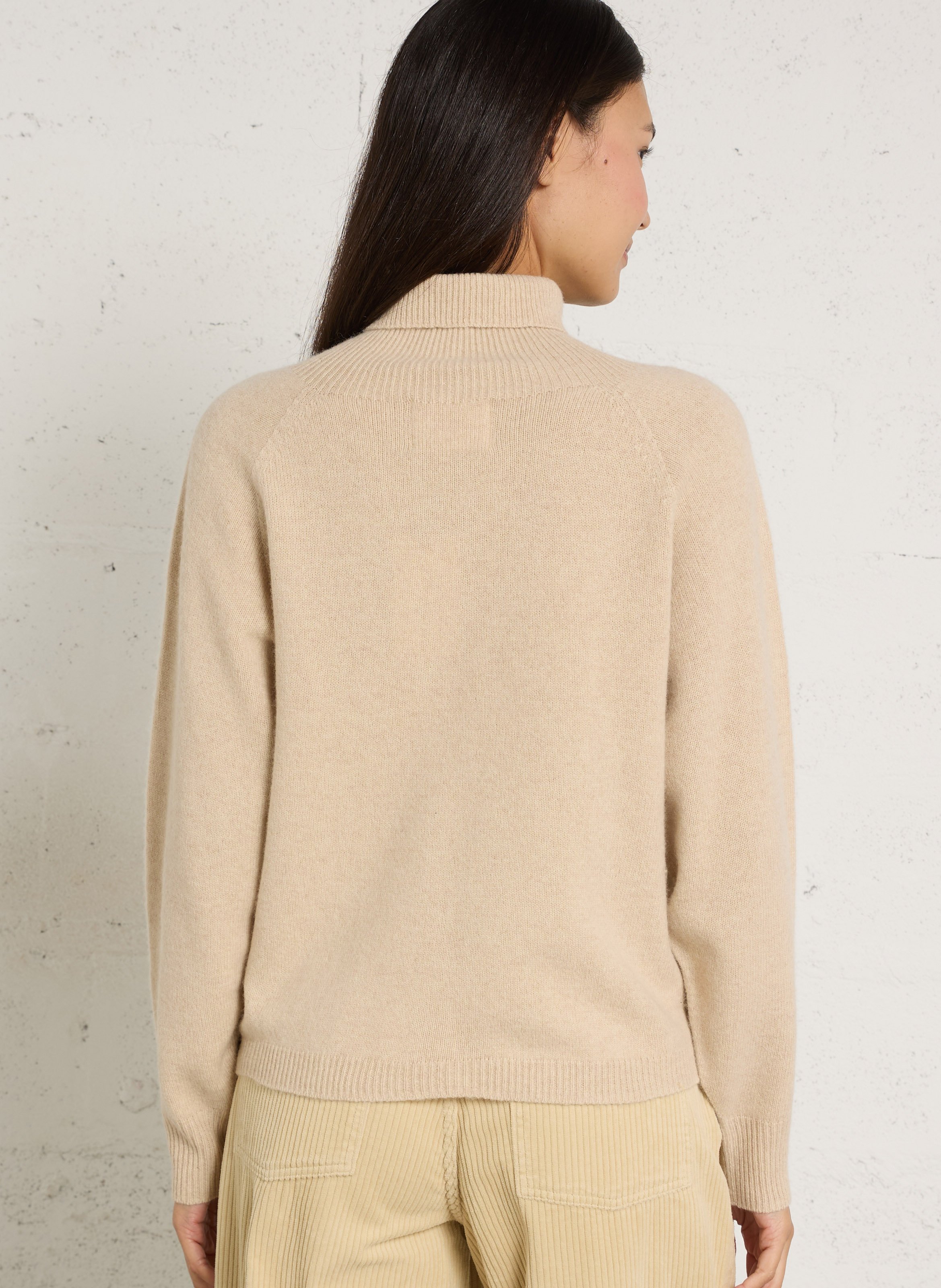 Straight wool turtleneck sweater LEON & HARPER Beige