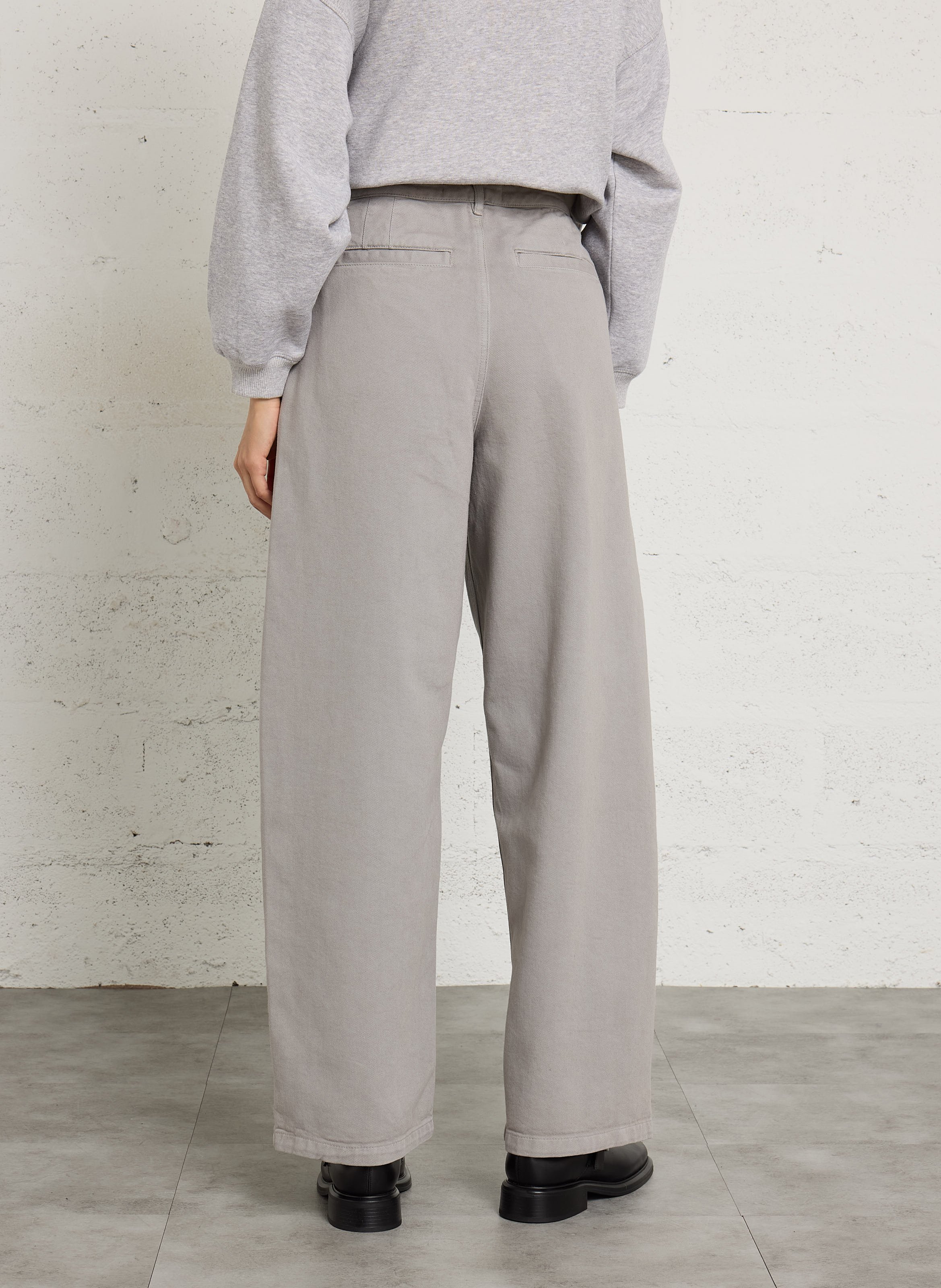 Wijde broek van katoenmix BELLEPIECE Grijs