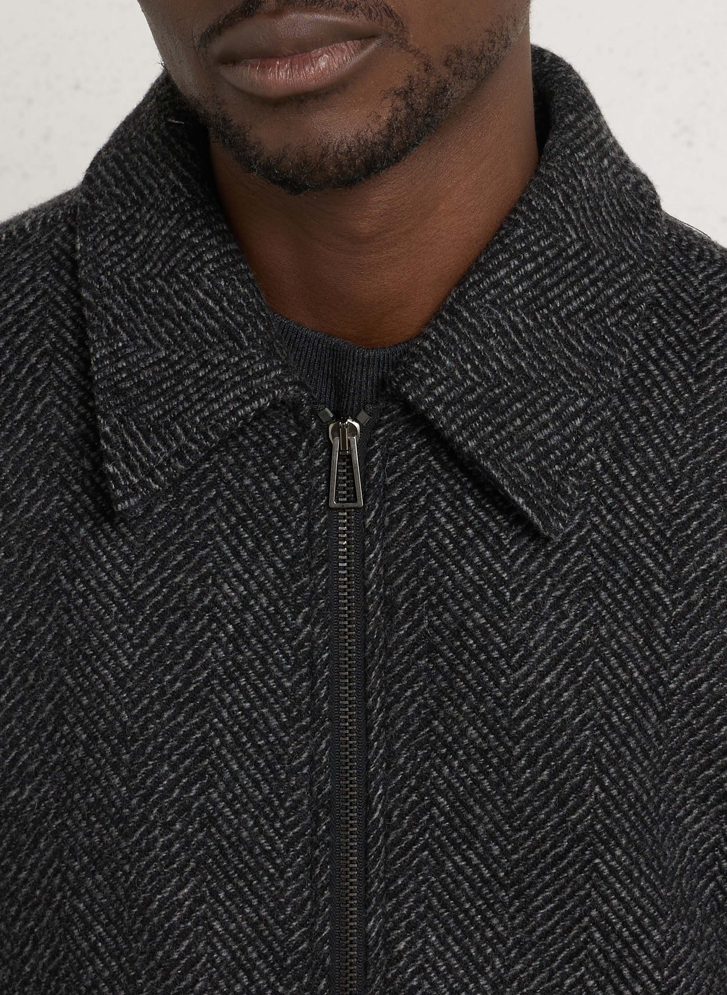 Classic-collar wool-blend jacket PAUL SMITH Black