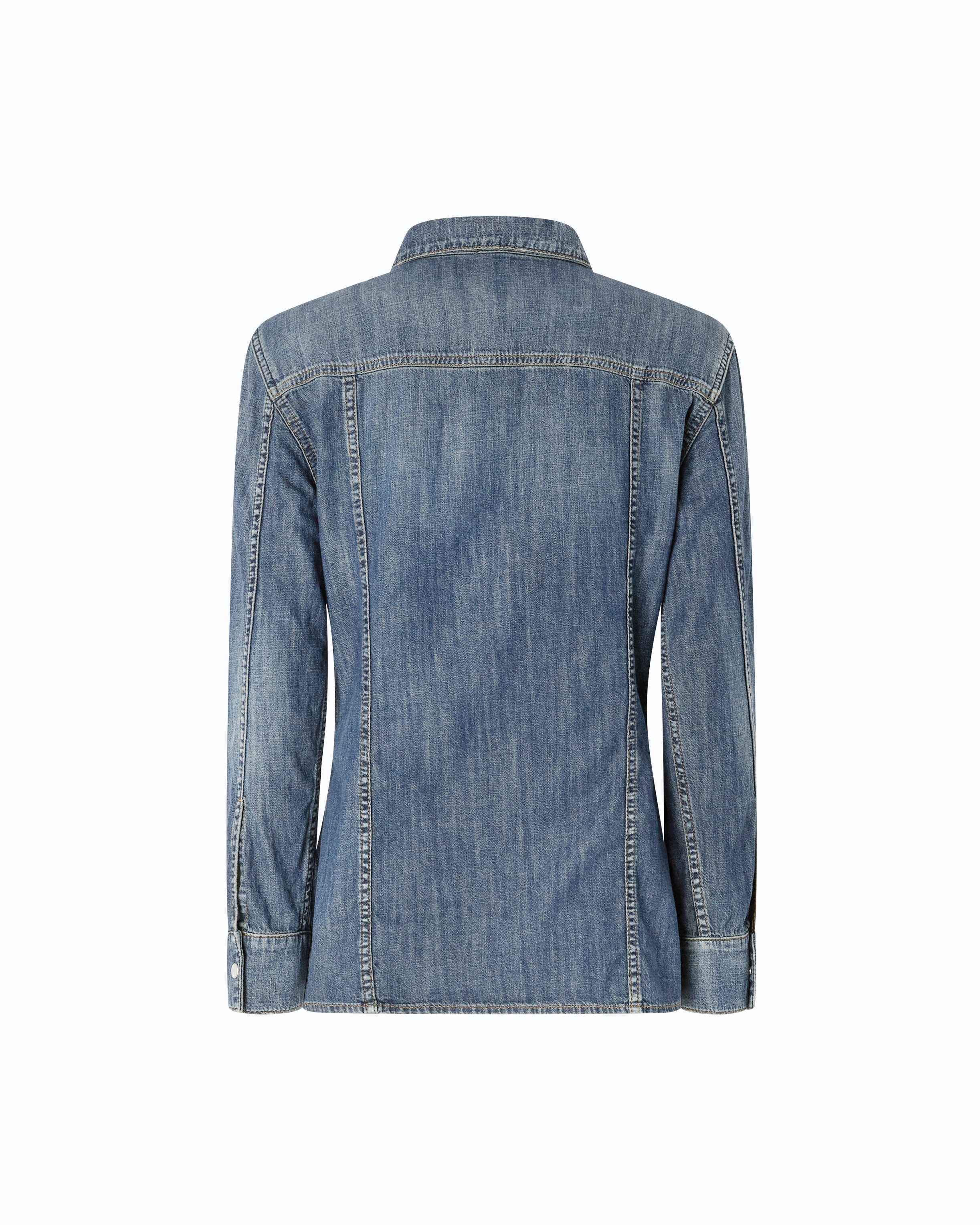 Bleached denim shirt PINKO Blue