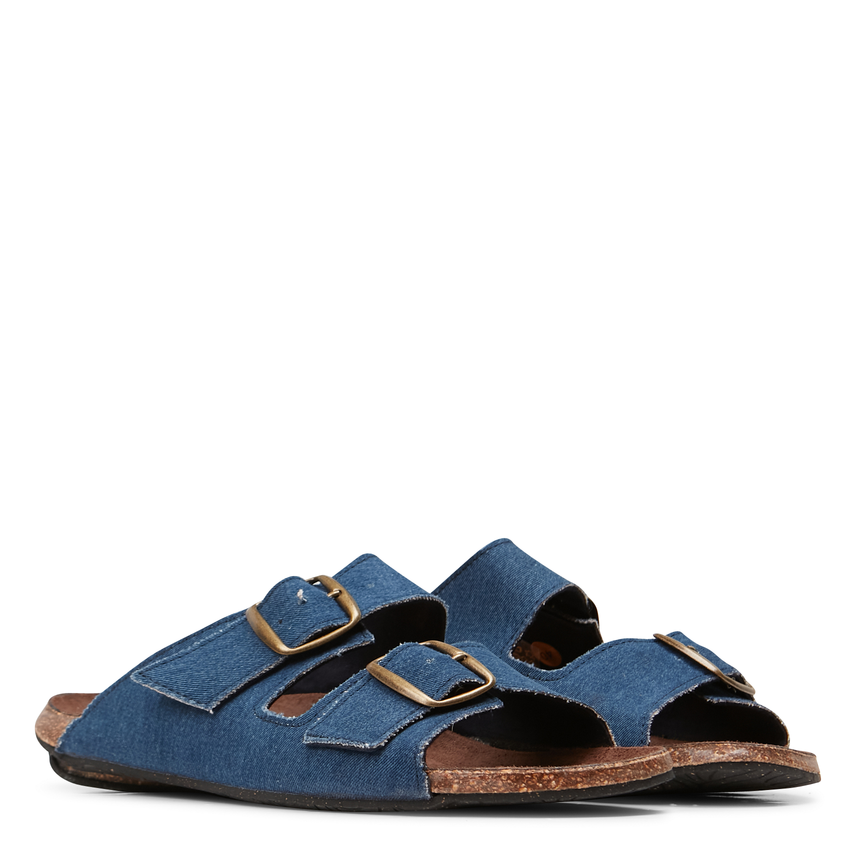 Sandales plates en tissus BOSABO Bleu