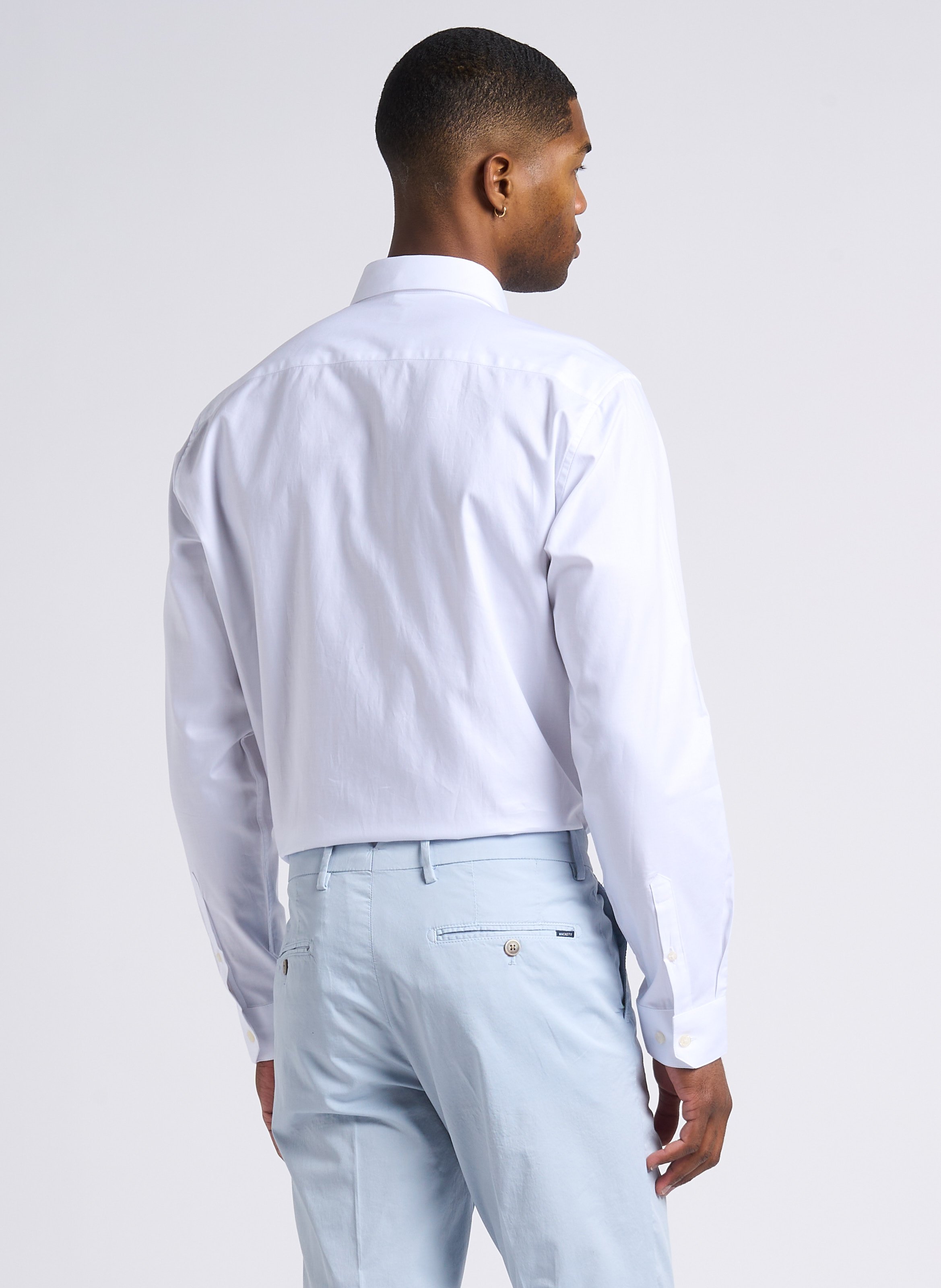 Straight cotton shirt with classic collar AU PRINTEMPS PARIS White