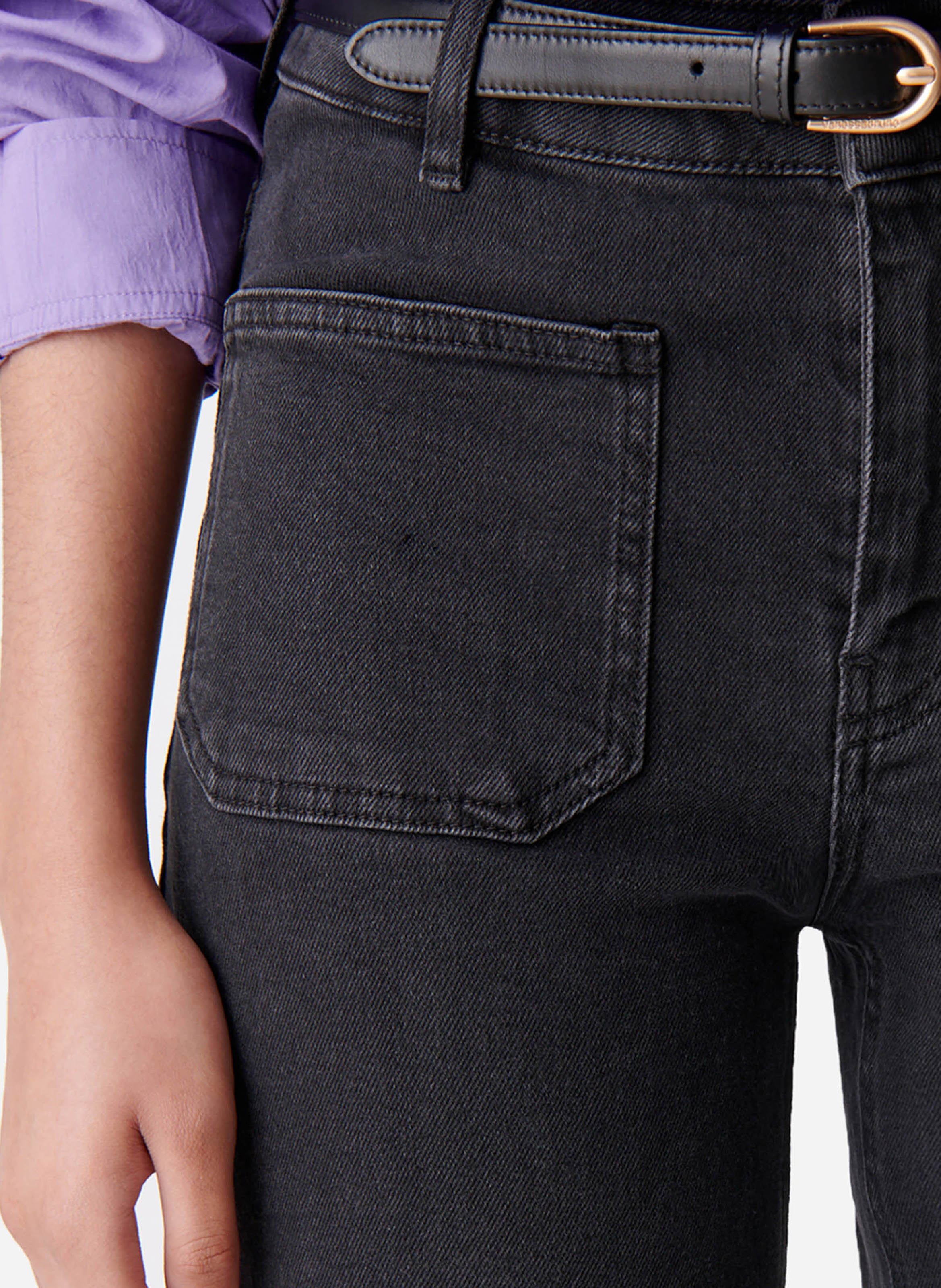 Rechte jeans met hoge taille - katoenblend VANESSA BRUNO Zwart