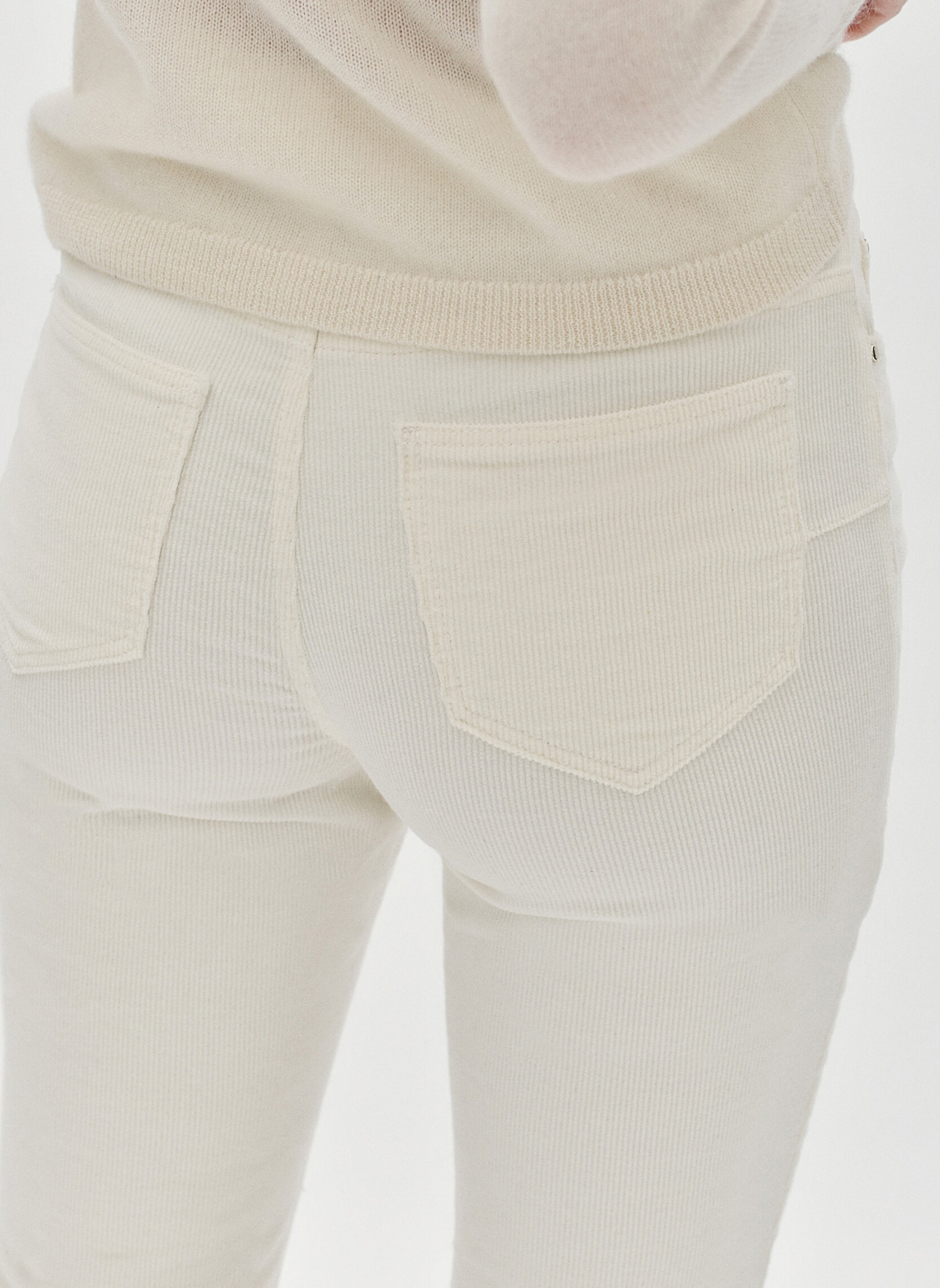 Pantalon droit en velours CAROLL Beige