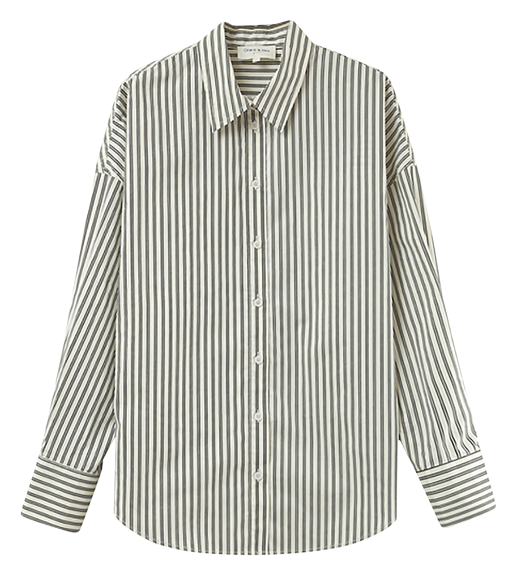 Oversized button-up striped shirt GRACE ET MILA White
