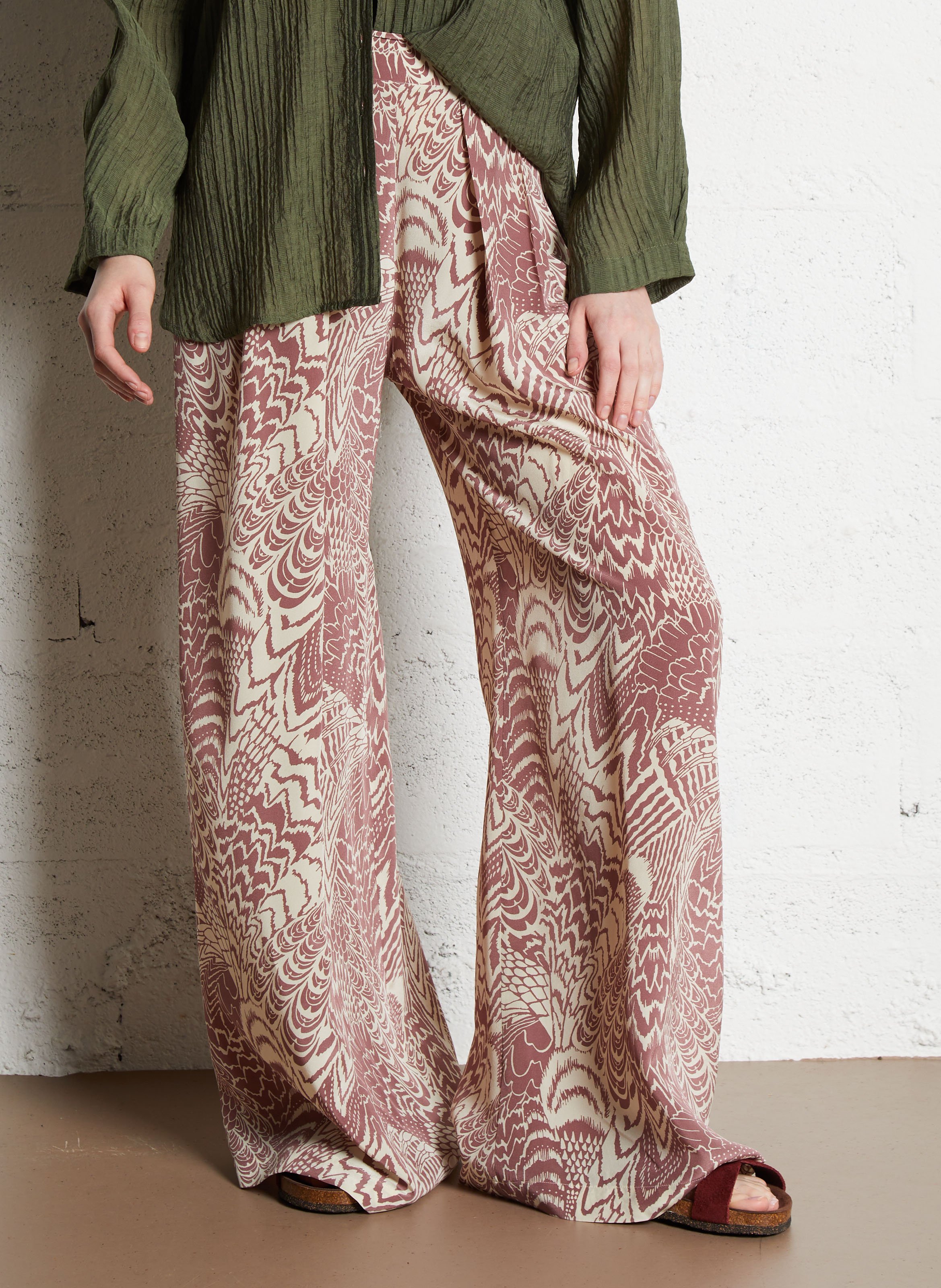 Wide-leg metallic-effect pants Multicolor Momoni - Women