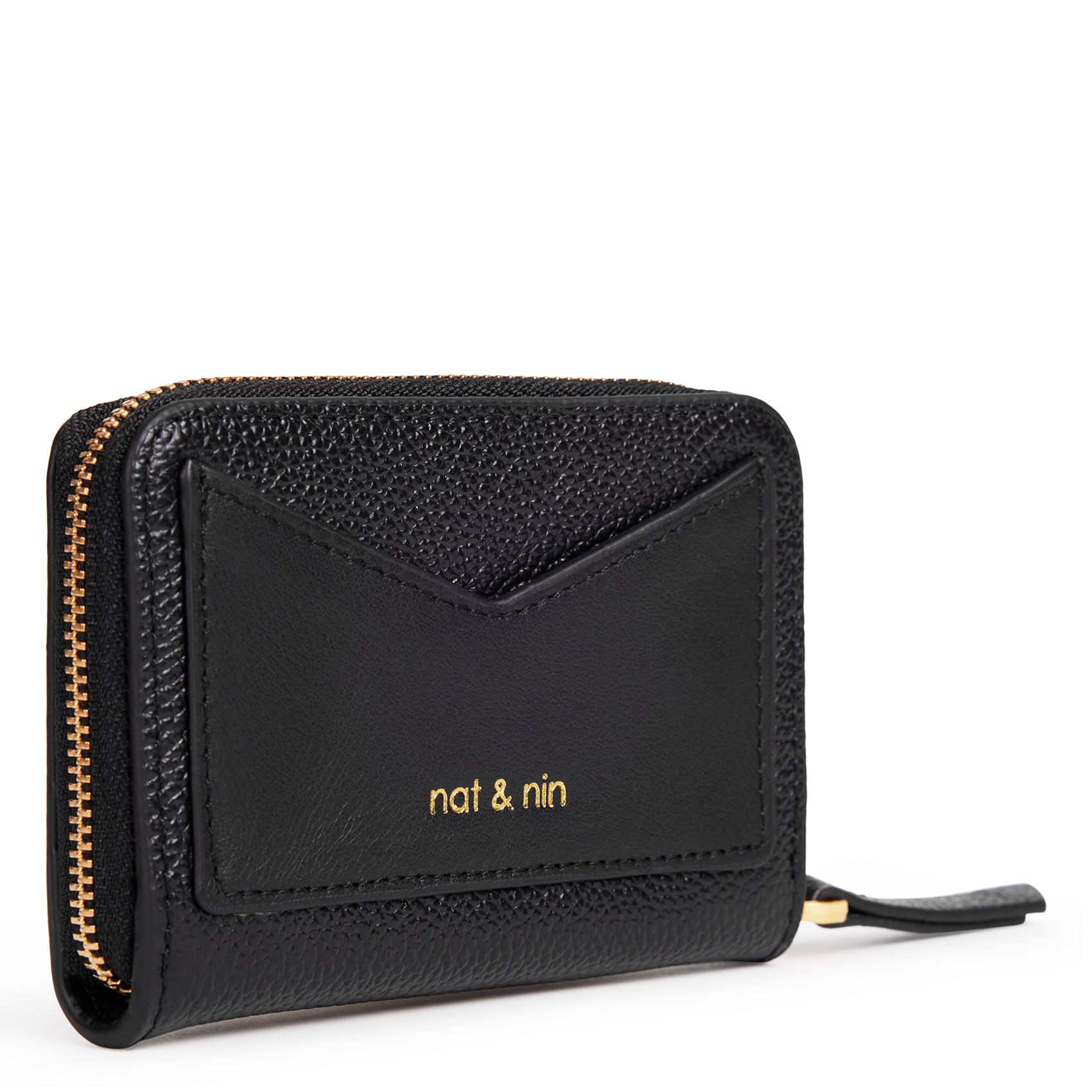 Porte monnaie en cuir NAT & NIN Noir