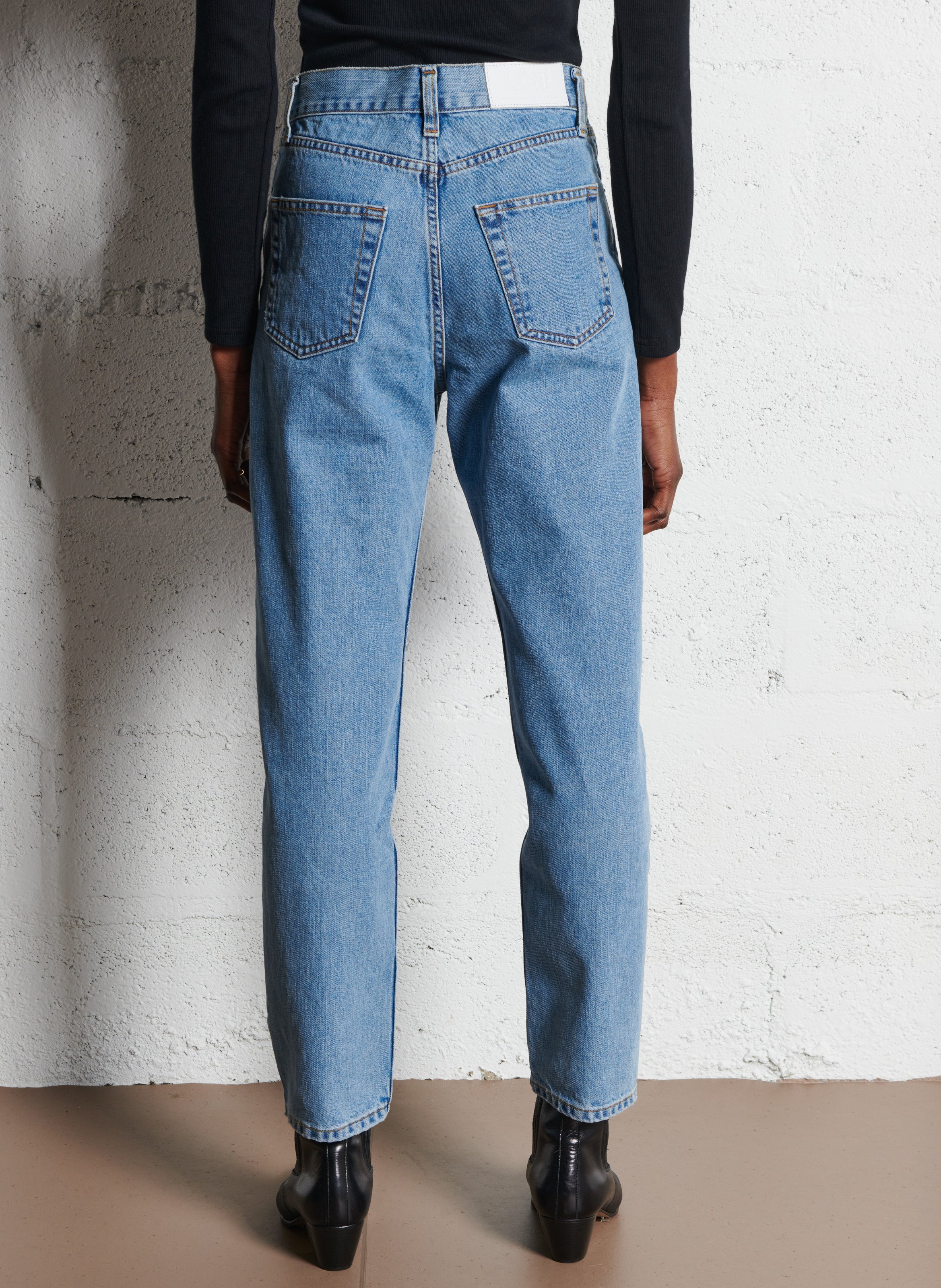 Jean taille haute droit en coton  MARGAUX LONNBERG Bleu