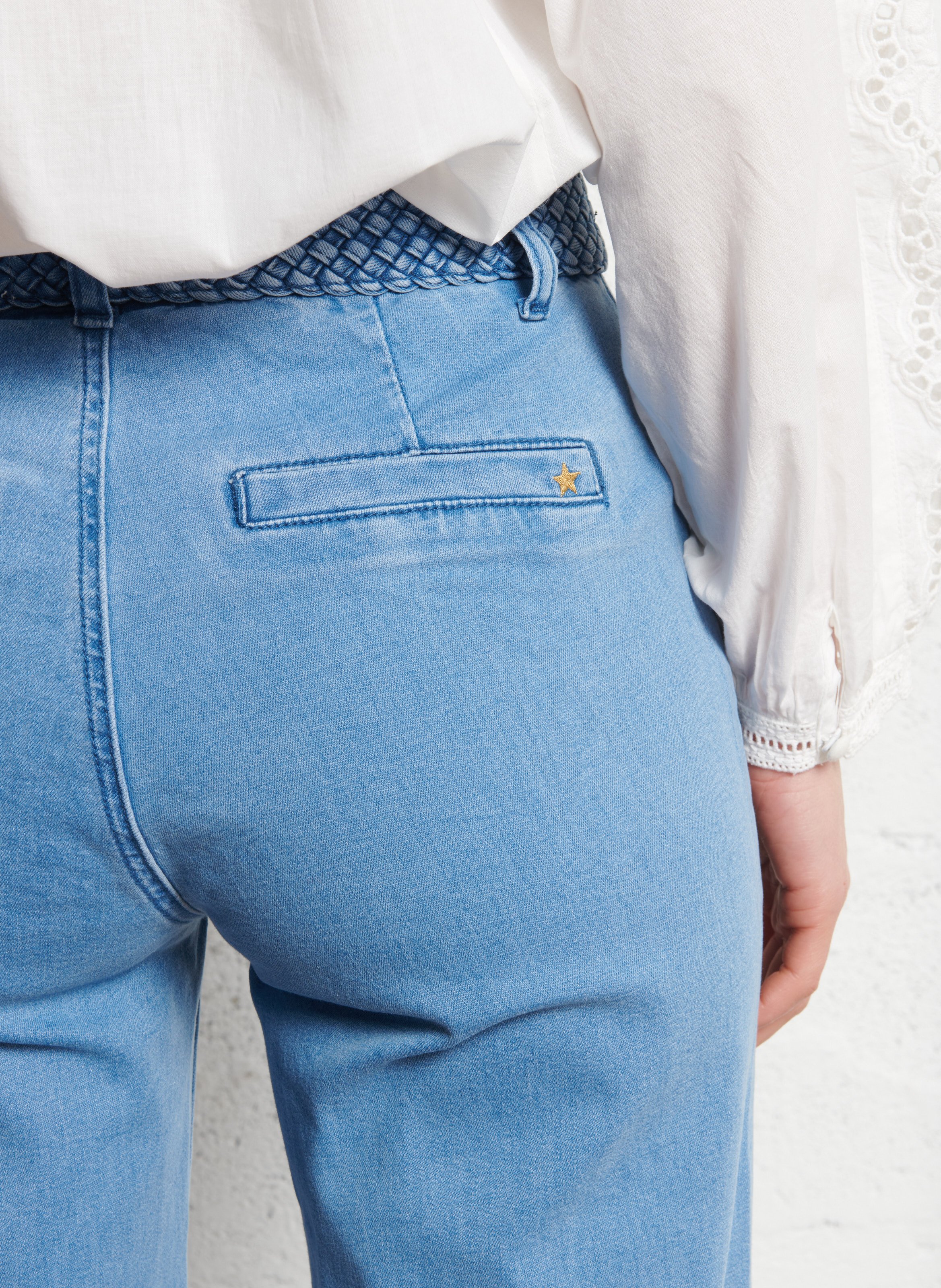 Jean flare en coton mélangé LA PETITE ETOILE Jean Stone