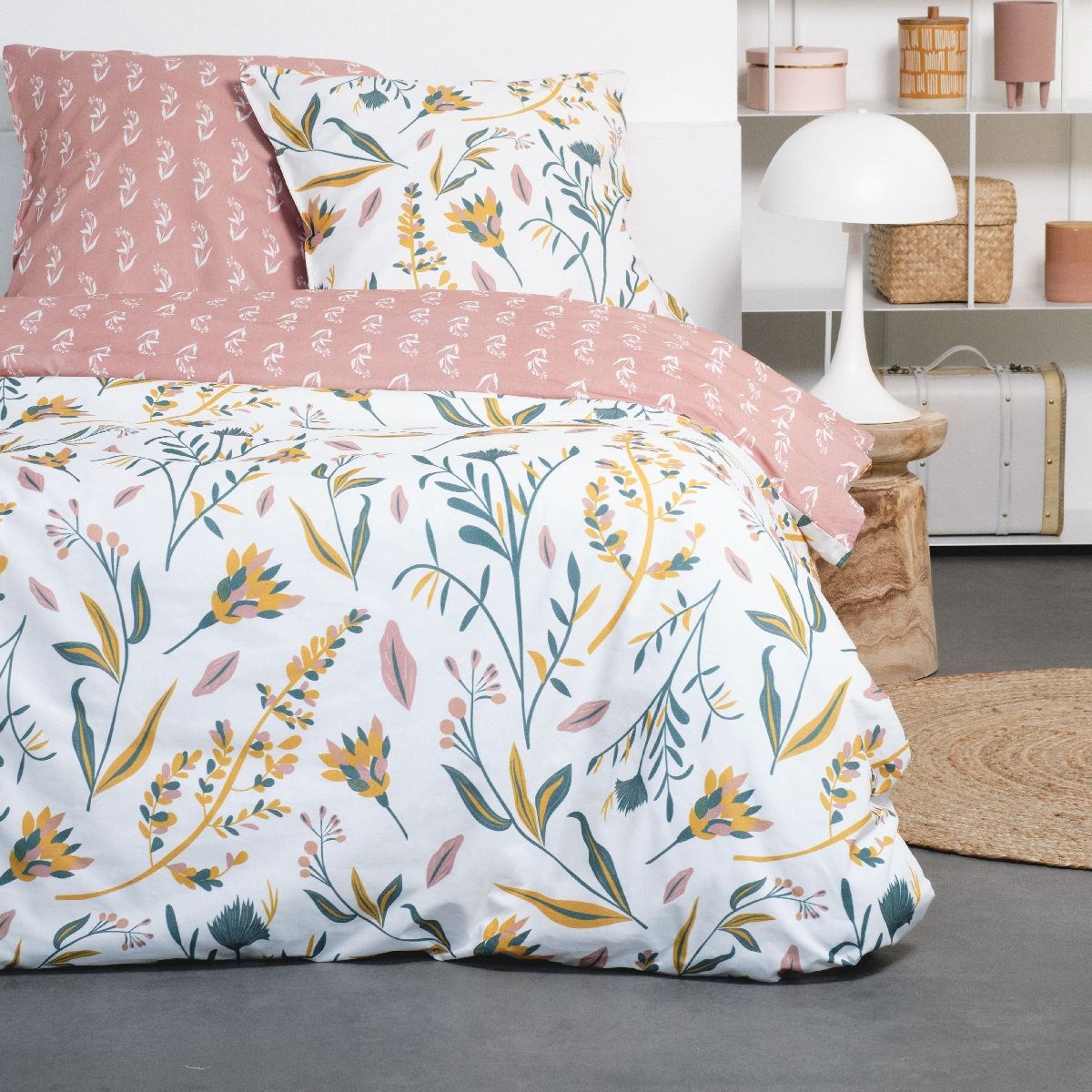 Printed cotton bedding set TODAY LINGE DE MAISON Pink