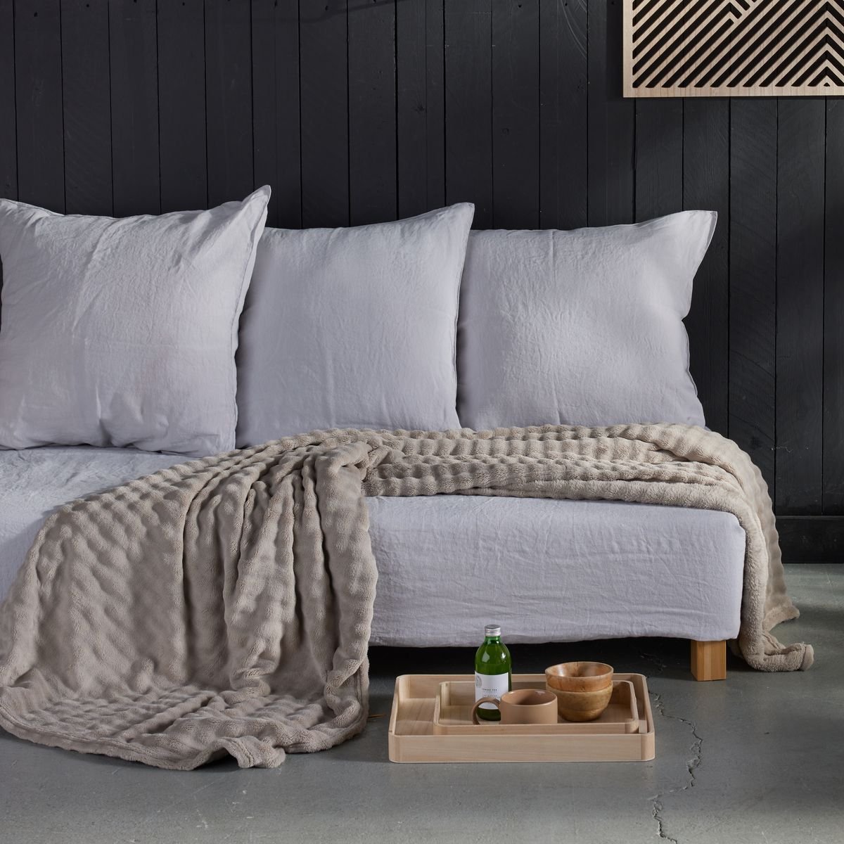 Plain checkered pattern TODAY LINGE DE MAISON Beige