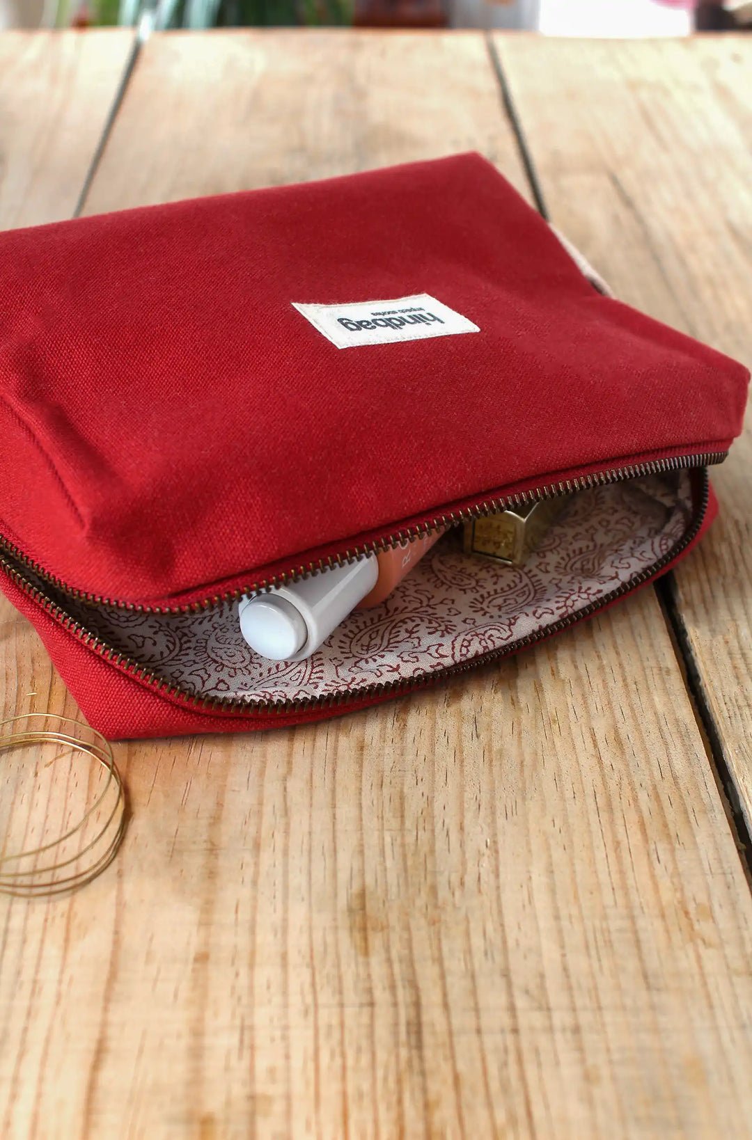 Cotton toiletry bag HINDBAG Red