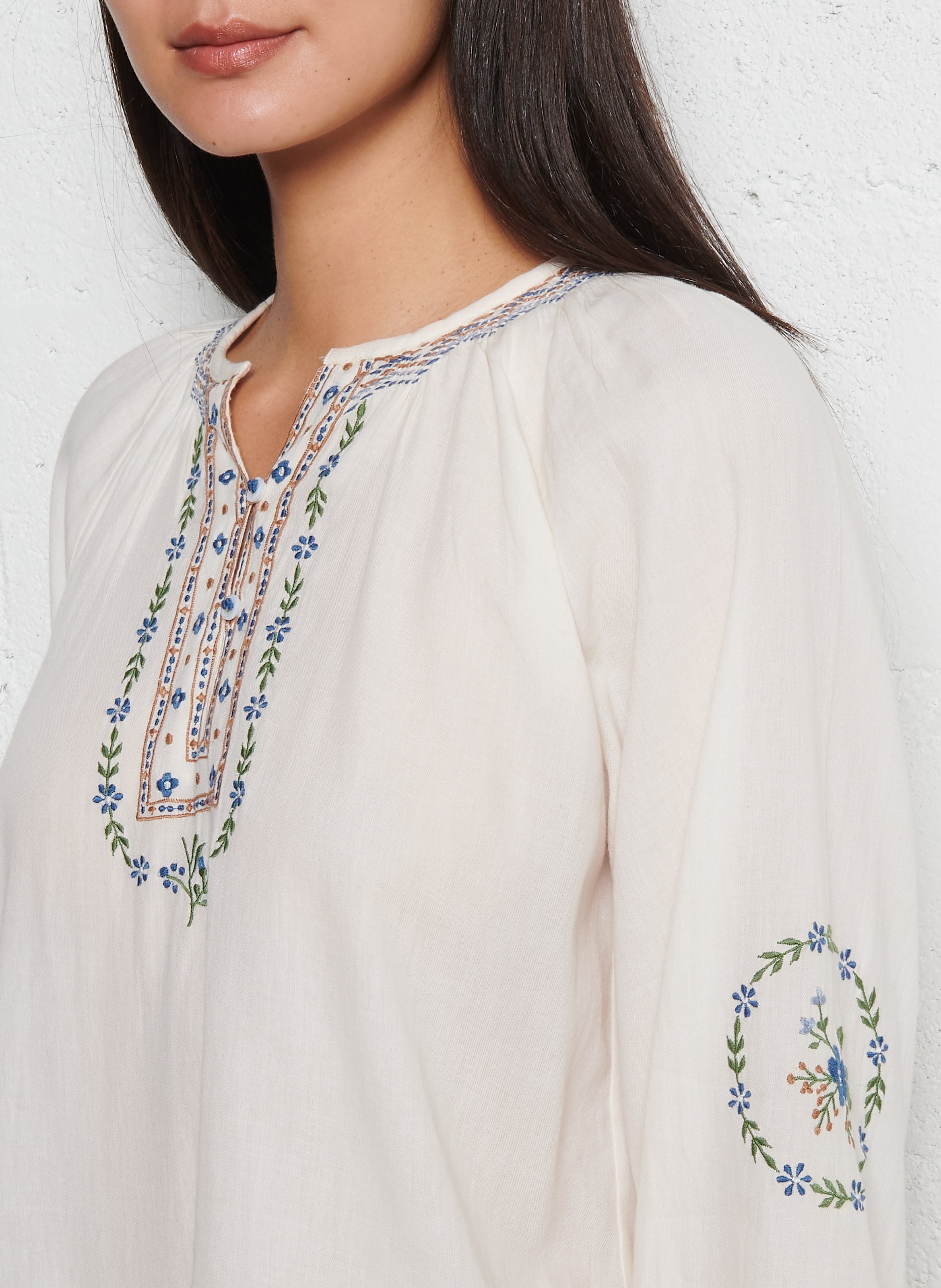 Henley-Bluse aus Baumwolle EMILE ET IDA Beige