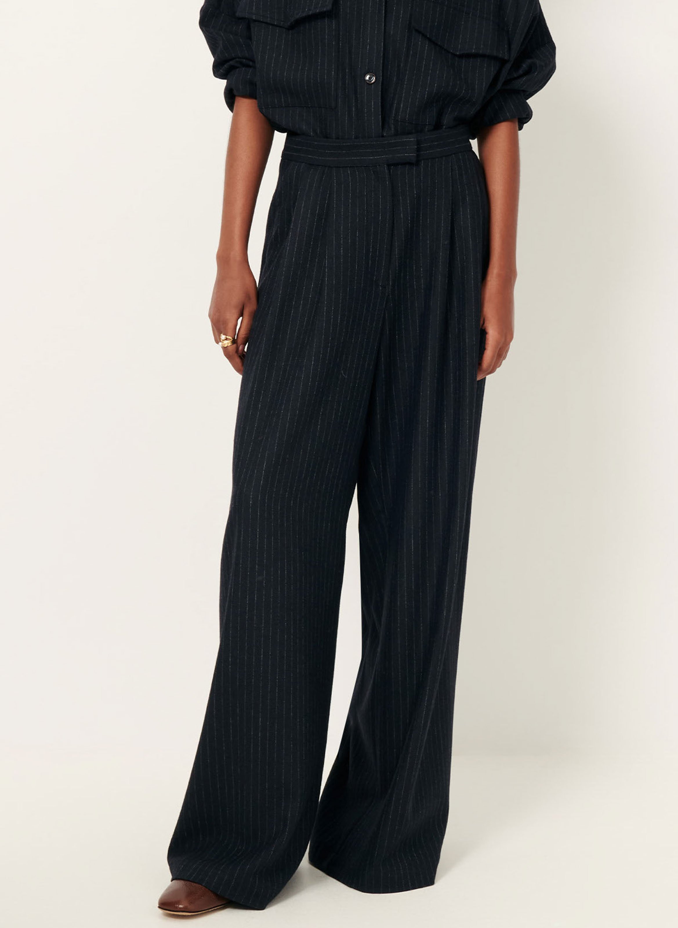 Straight striped trousers  SESSUN Blue
