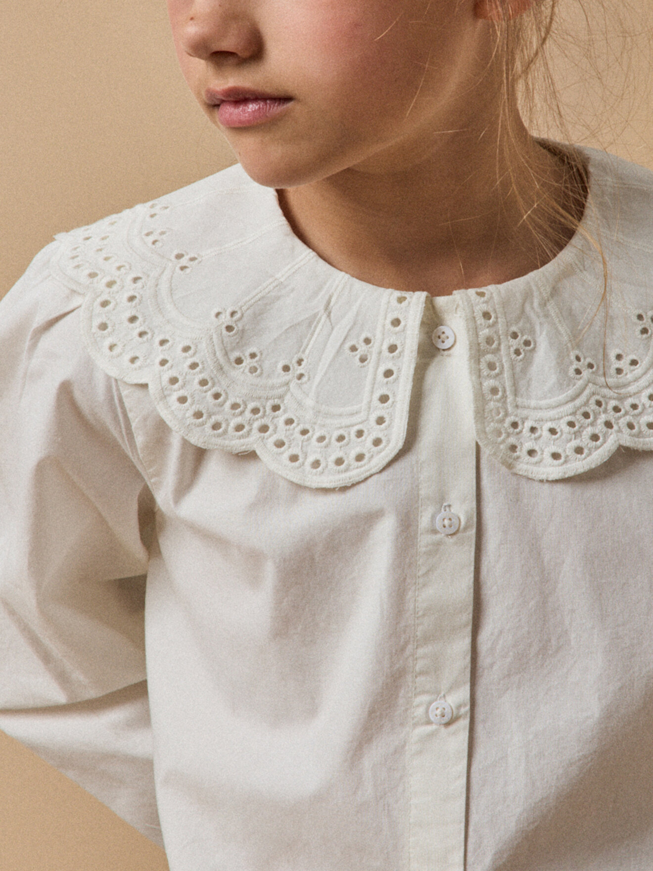 Maxi collar blouse CYRILLUS White