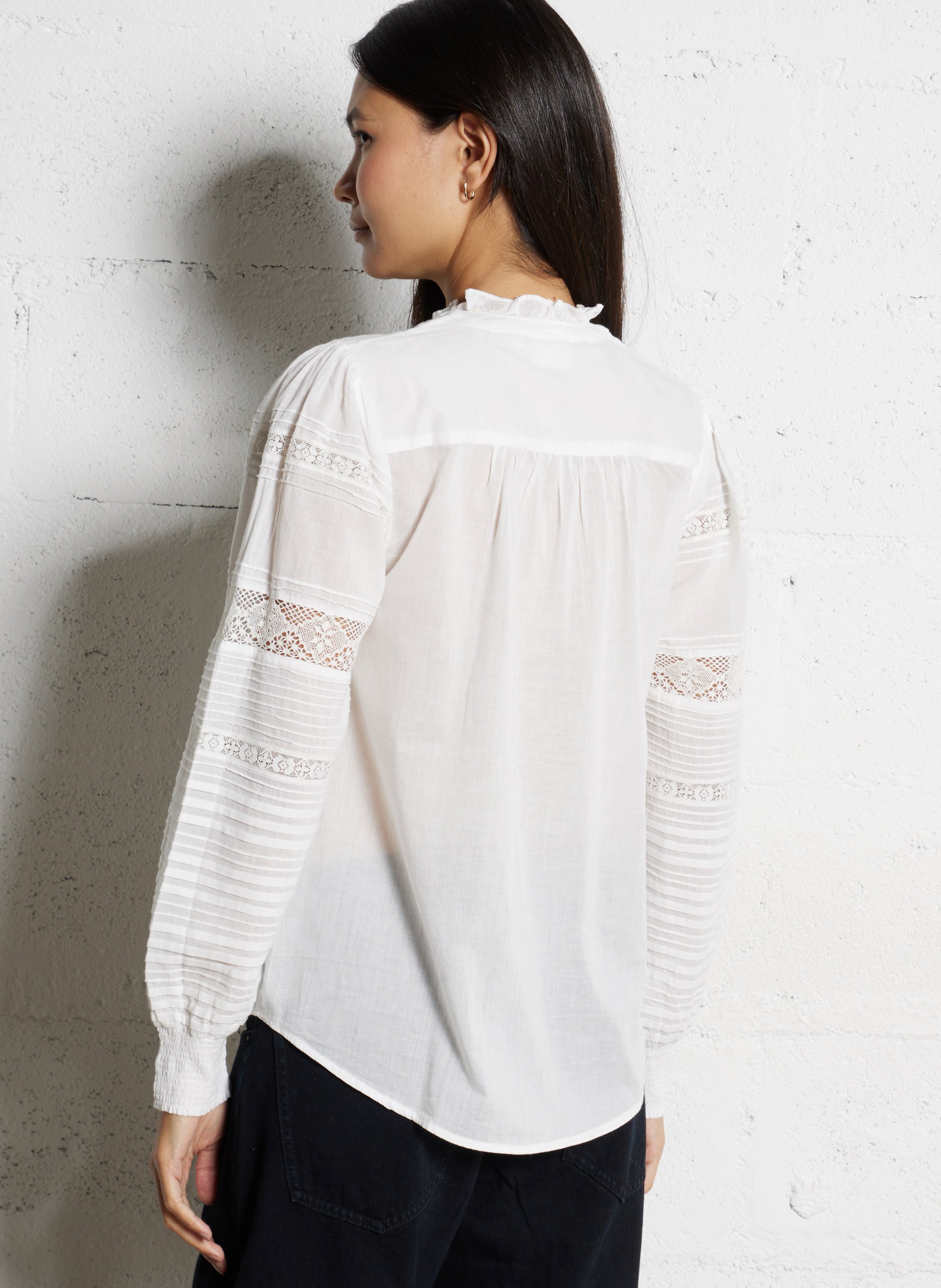 Chemise droit col rond en coton HARTFORD Multicolore