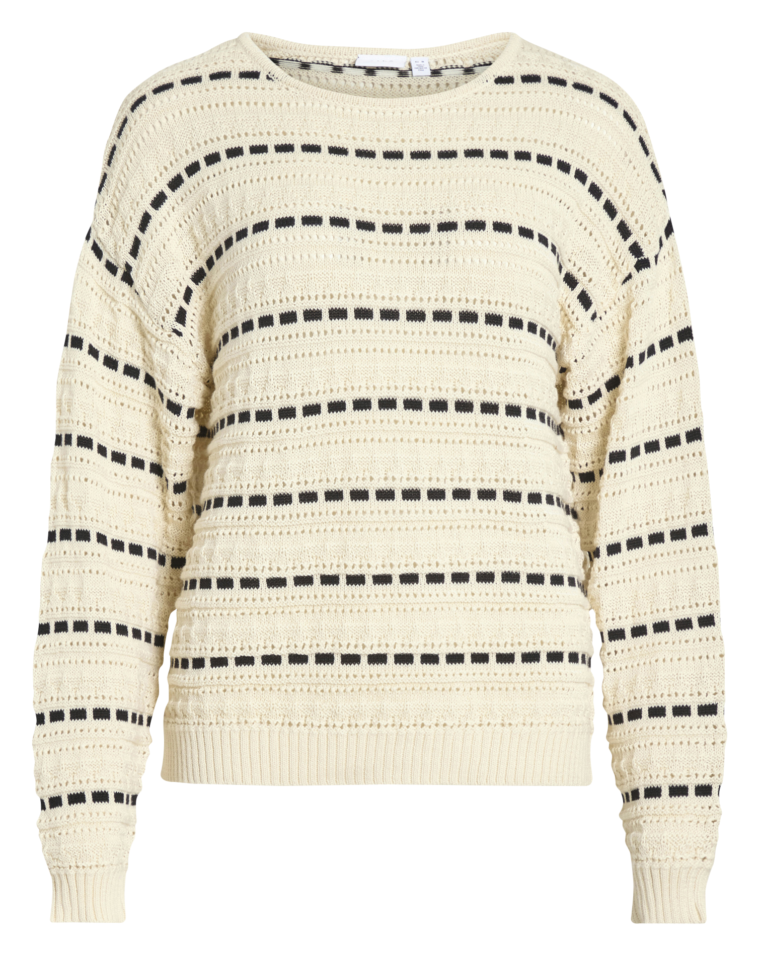 Pull col rond en coton mélangé VILA Beige